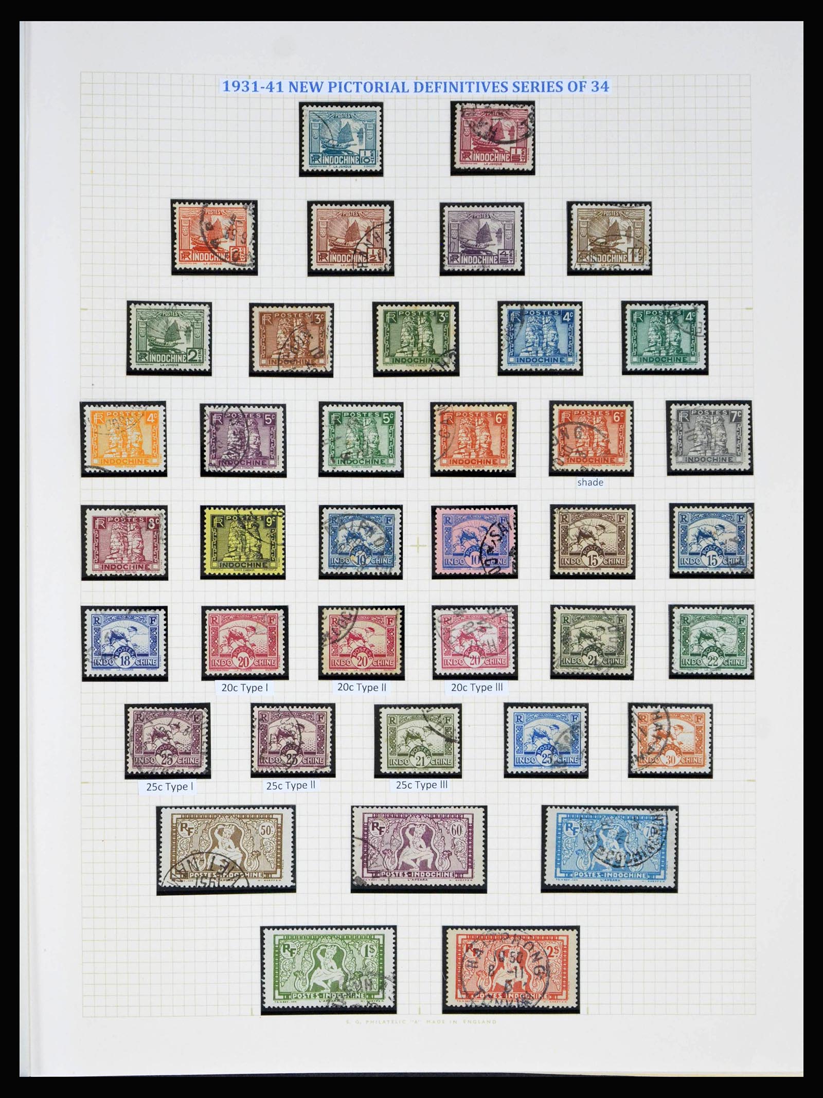 40074 0008 - Postzegelverzameling 40074 Frans Indochina 1892-1949.