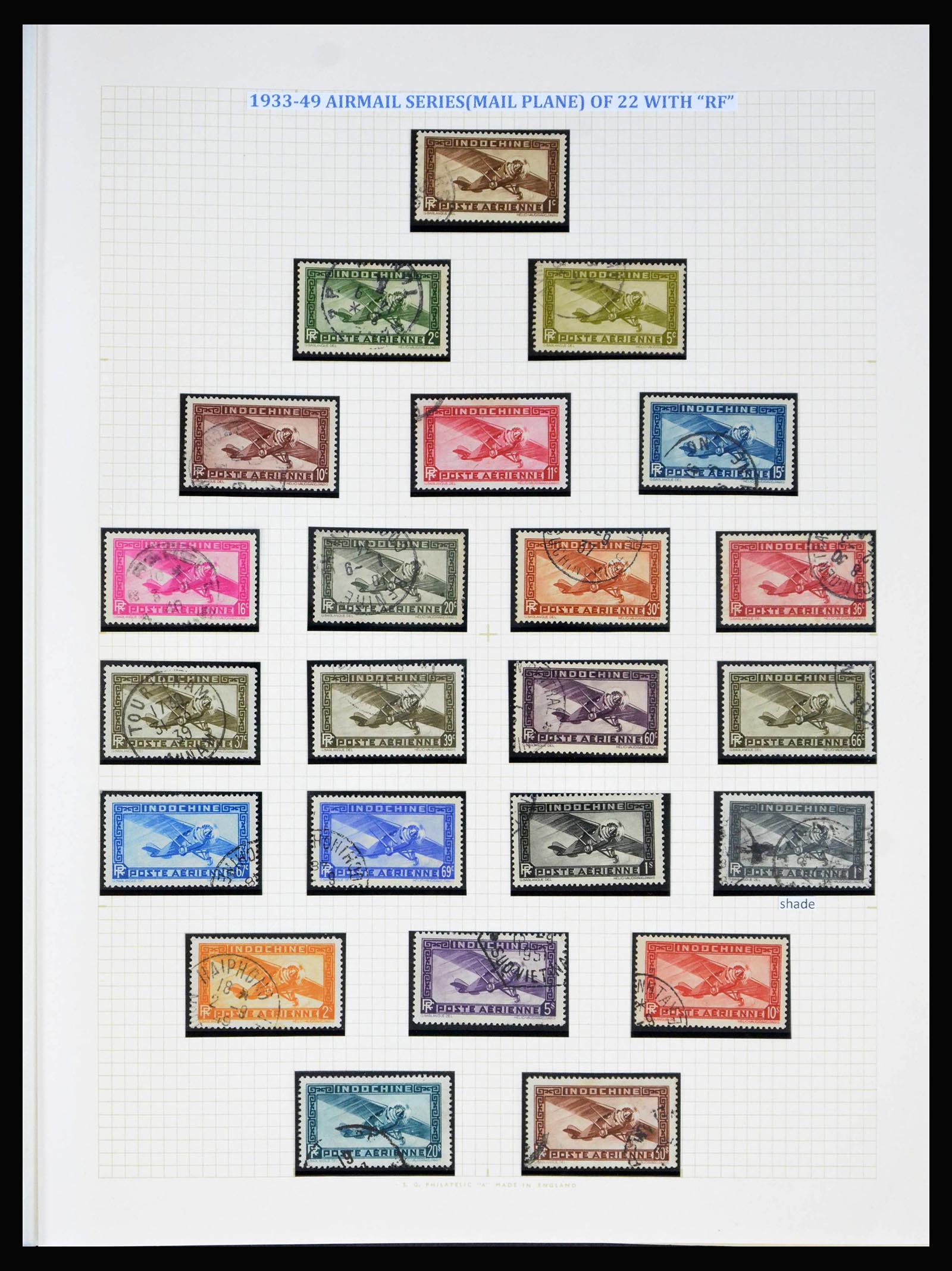 40074 0009 - Postzegelverzameling 40074 Frans Indochina 1892-1949.