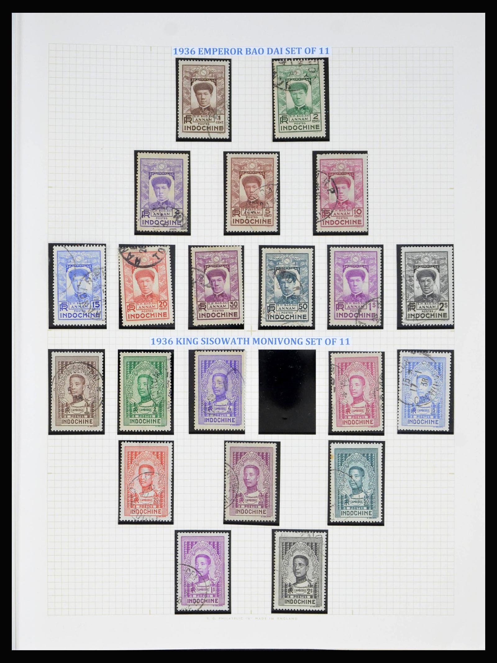 40074 0010 - Postzegelverzameling 40074 Frans Indochina 1892-1949.