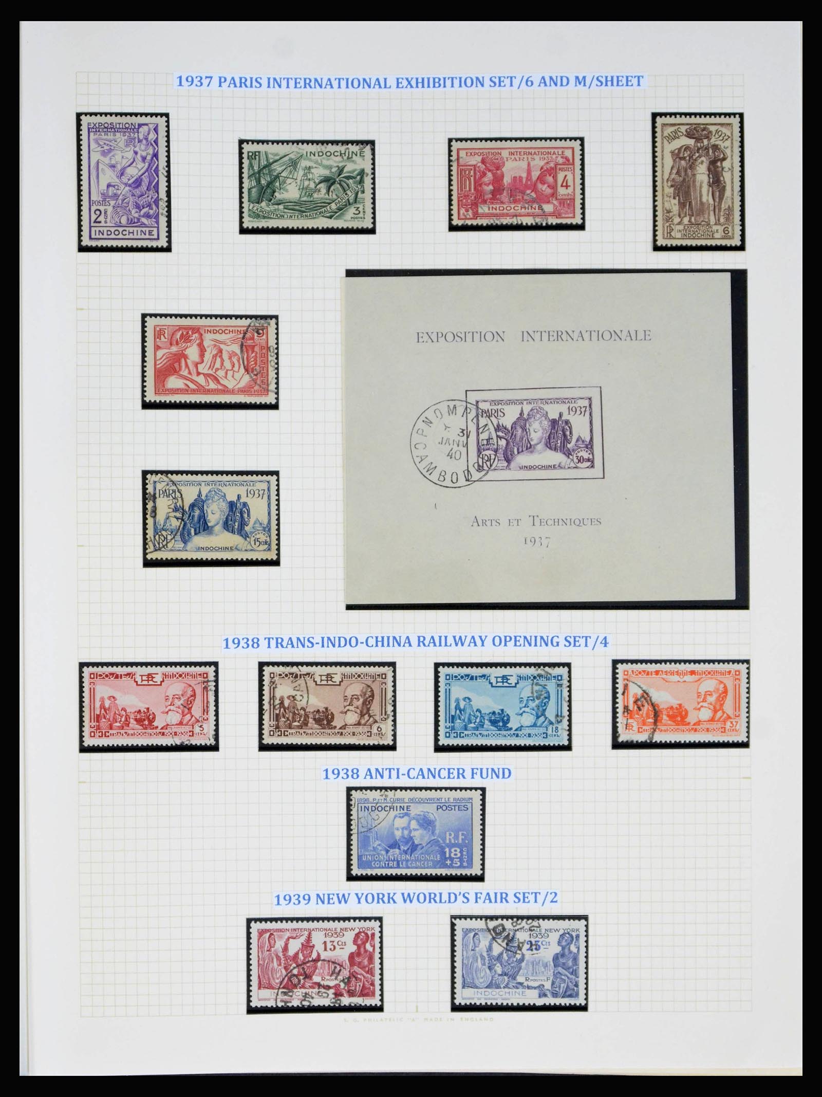 40074 0011 - Postzegelverzameling 40074 Frans Indochina 1892-1949.
