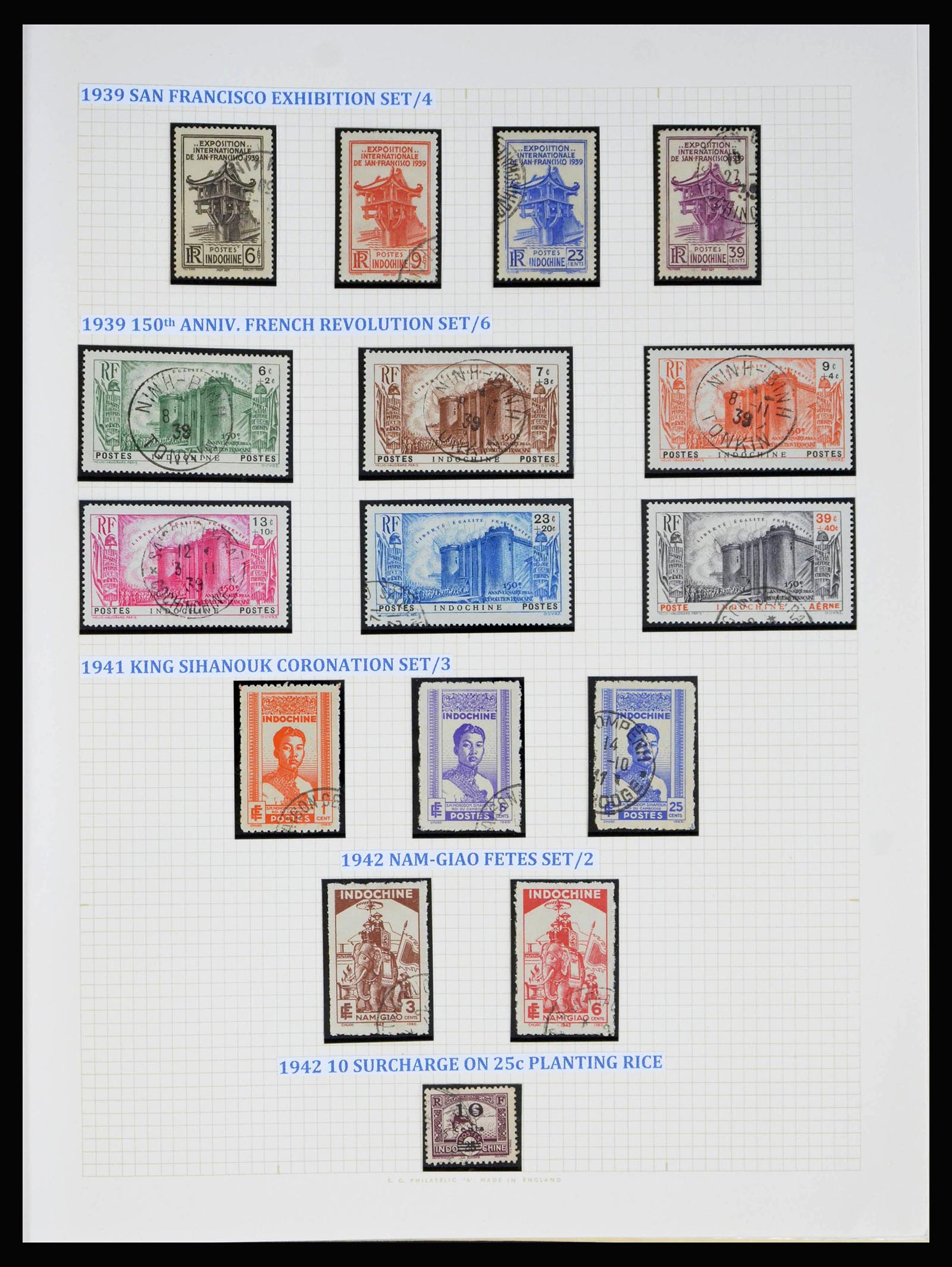 40074 0012 - Postzegelverzameling 40074 Frans Indochina 1892-1949.