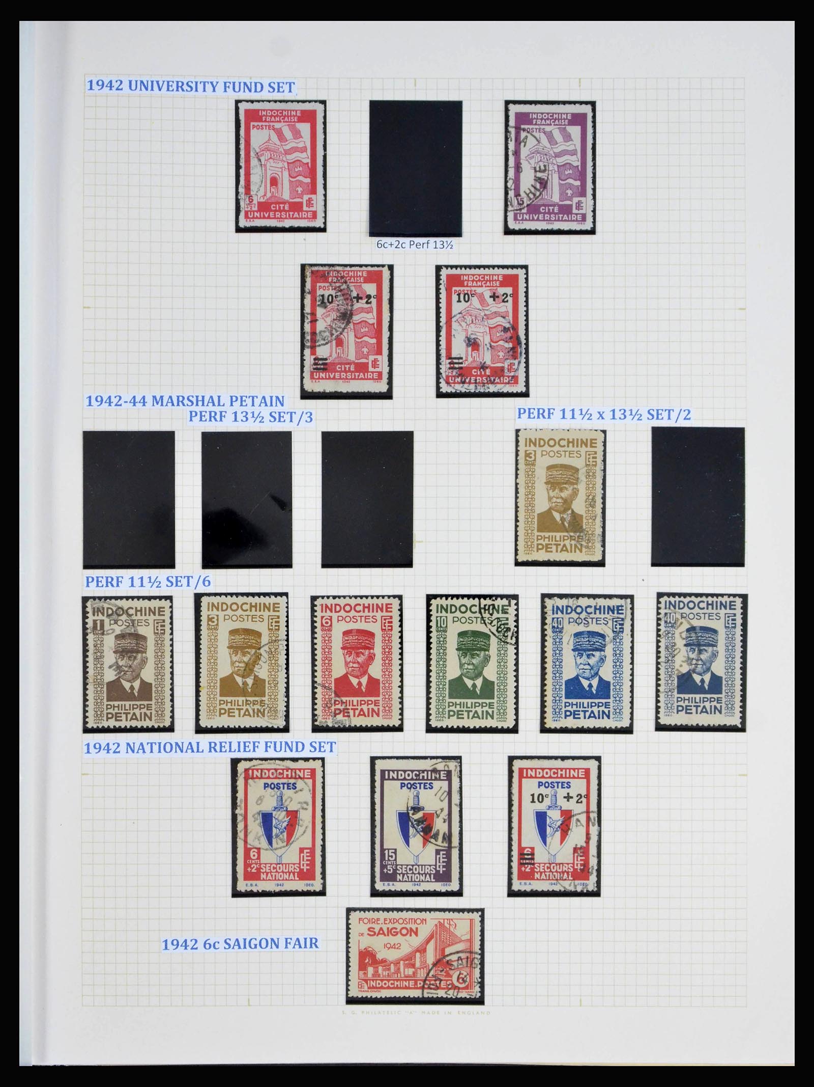 40074 0013 - Postzegelverzameling 40074 Frans Indochina 1892-1949.