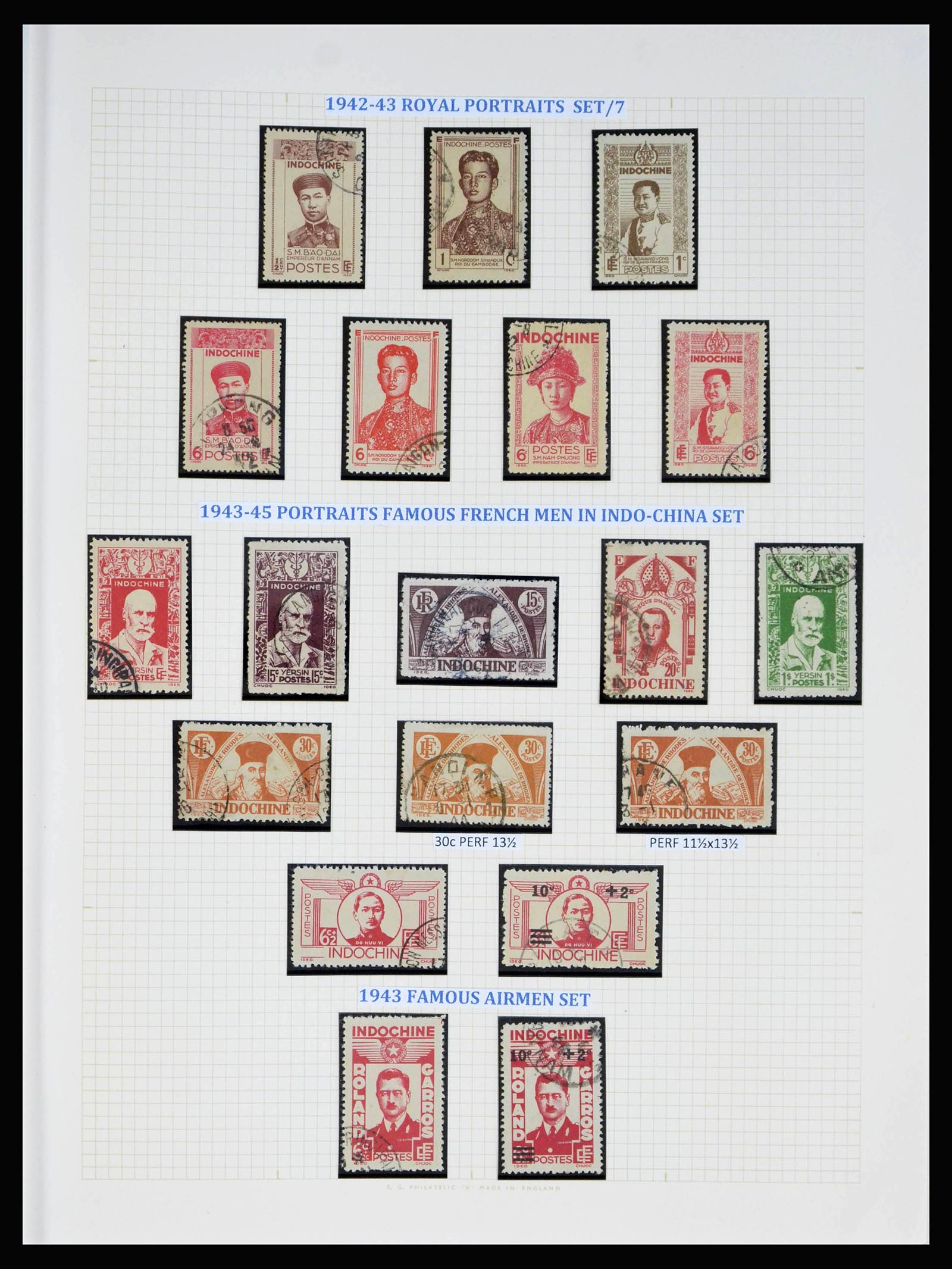 40074 0014 - Postzegelverzameling 40074 Frans Indochina 1892-1949.
