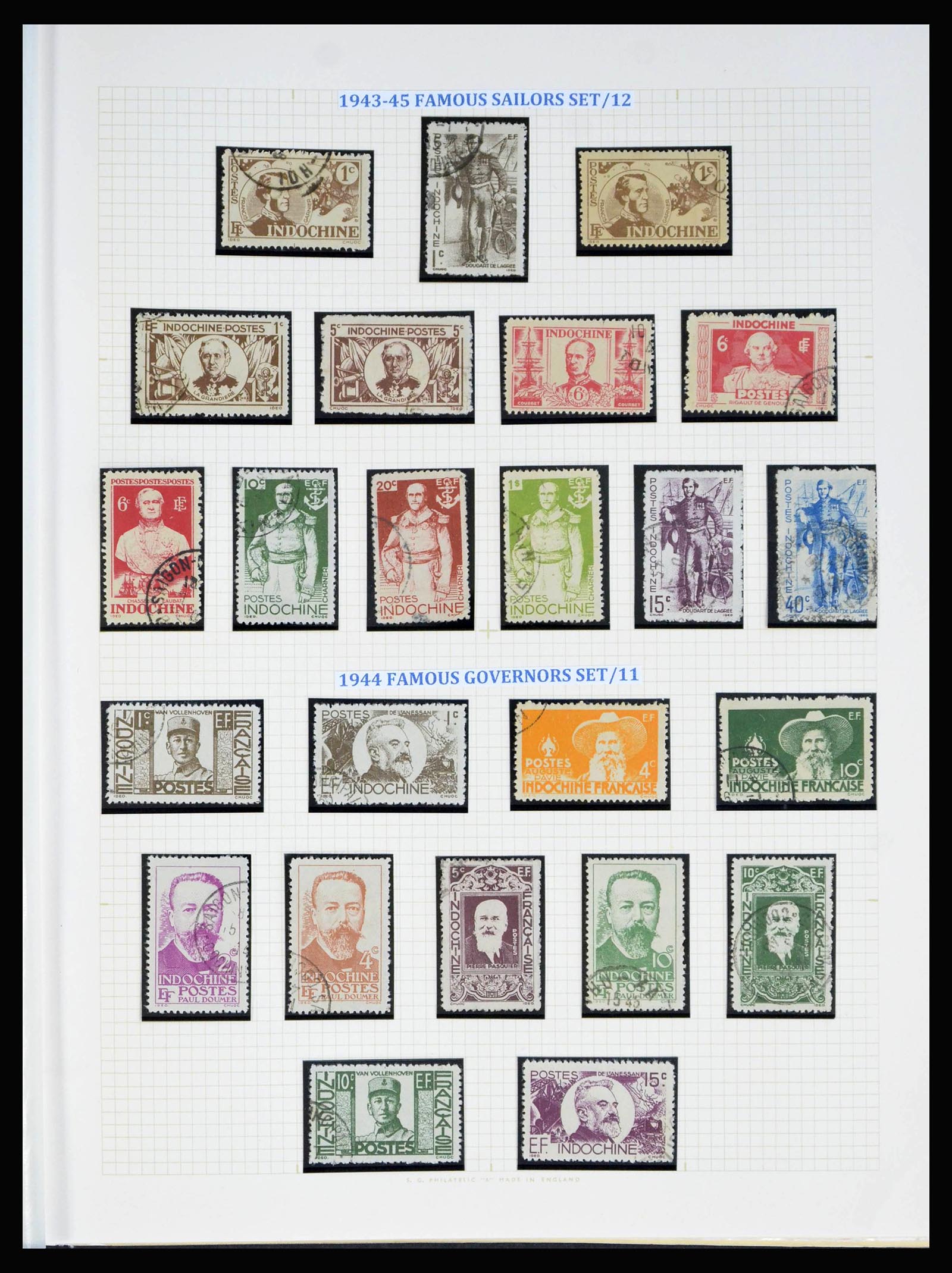 40074 0015 - Postzegelverzameling 40074 Frans Indochina 1892-1949.