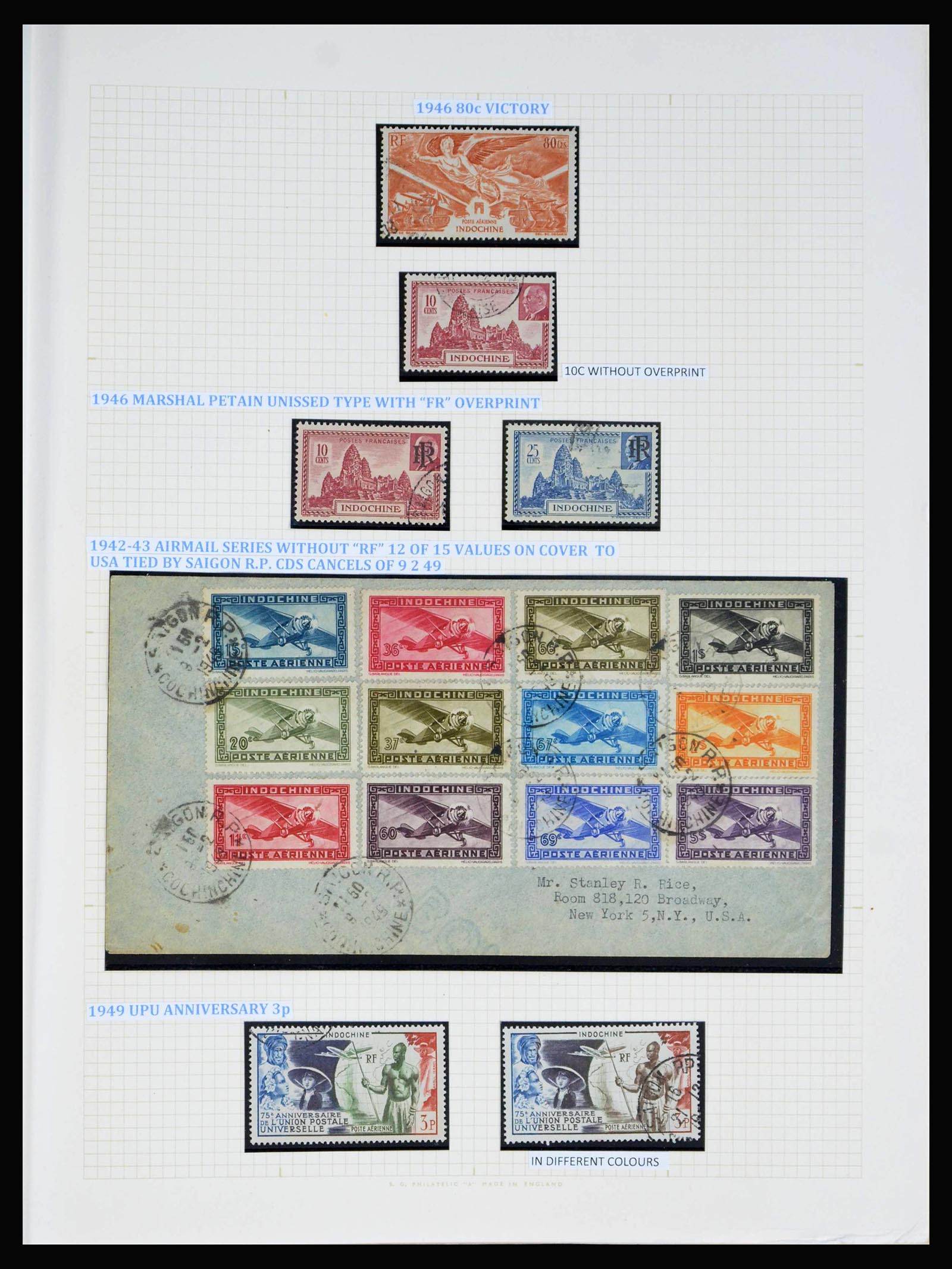 40074 0017 - Postzegelverzameling 40074 Frans Indochina 1892-1949.