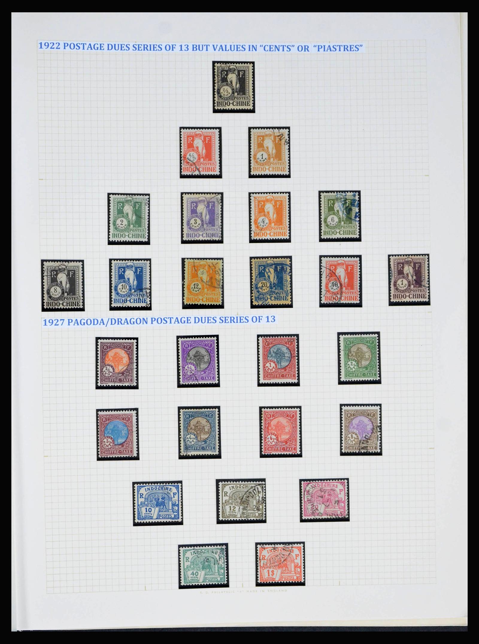 40074 0019 - Postzegelverzameling 40074 Frans Indochina 1892-1949.