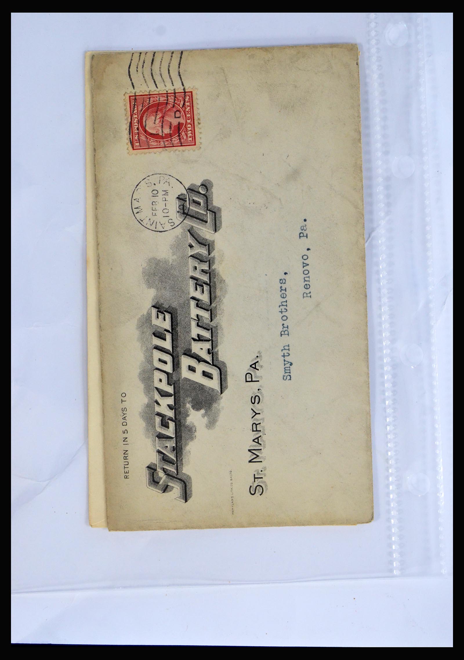 40079 0008 - Postzegelverzameling 40079 USA geïllustreerde brieven 1870-1940.