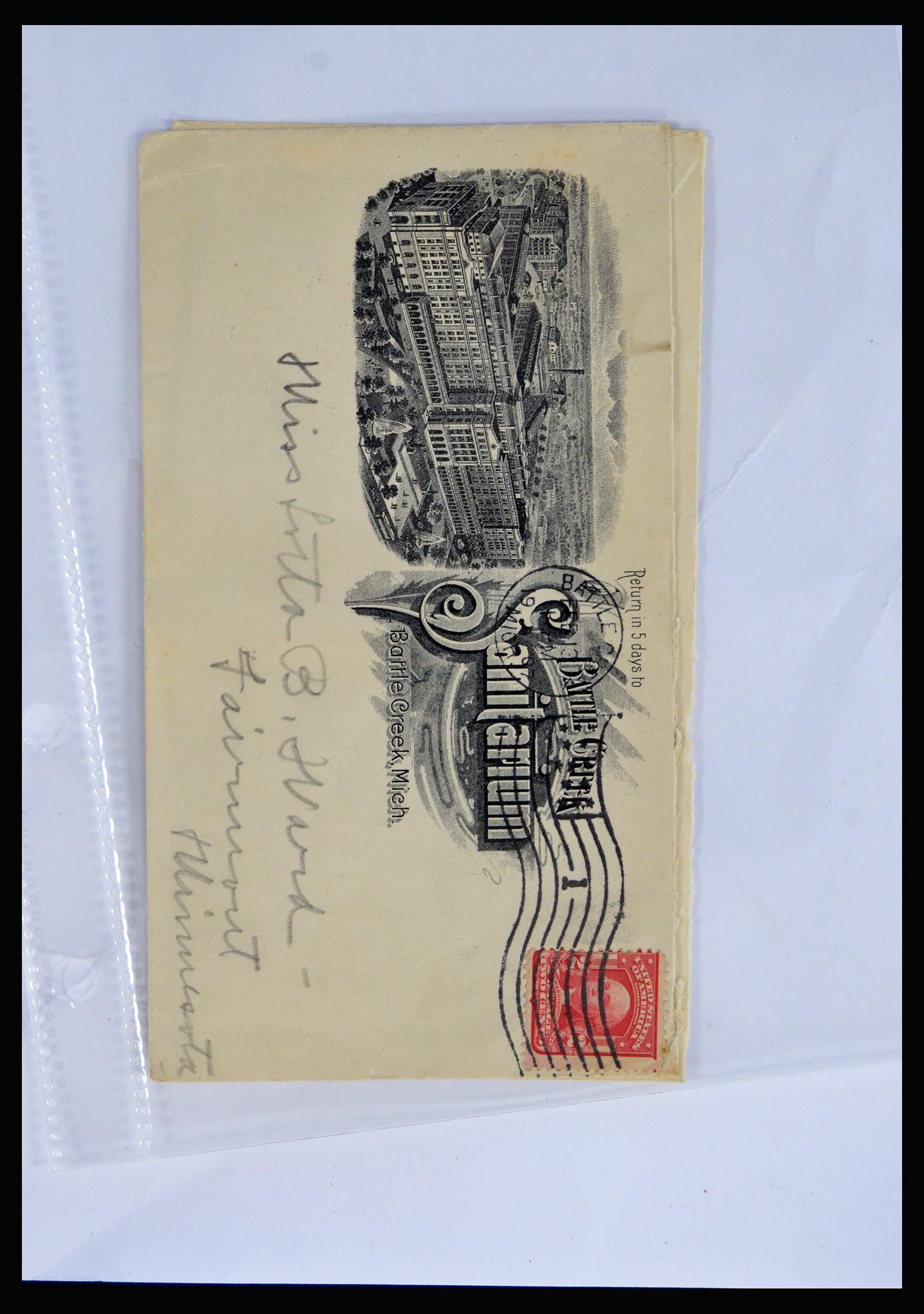 40079 0011 - Postzegelverzameling 40079 USA geïllustreerde brieven 1870-1940.
