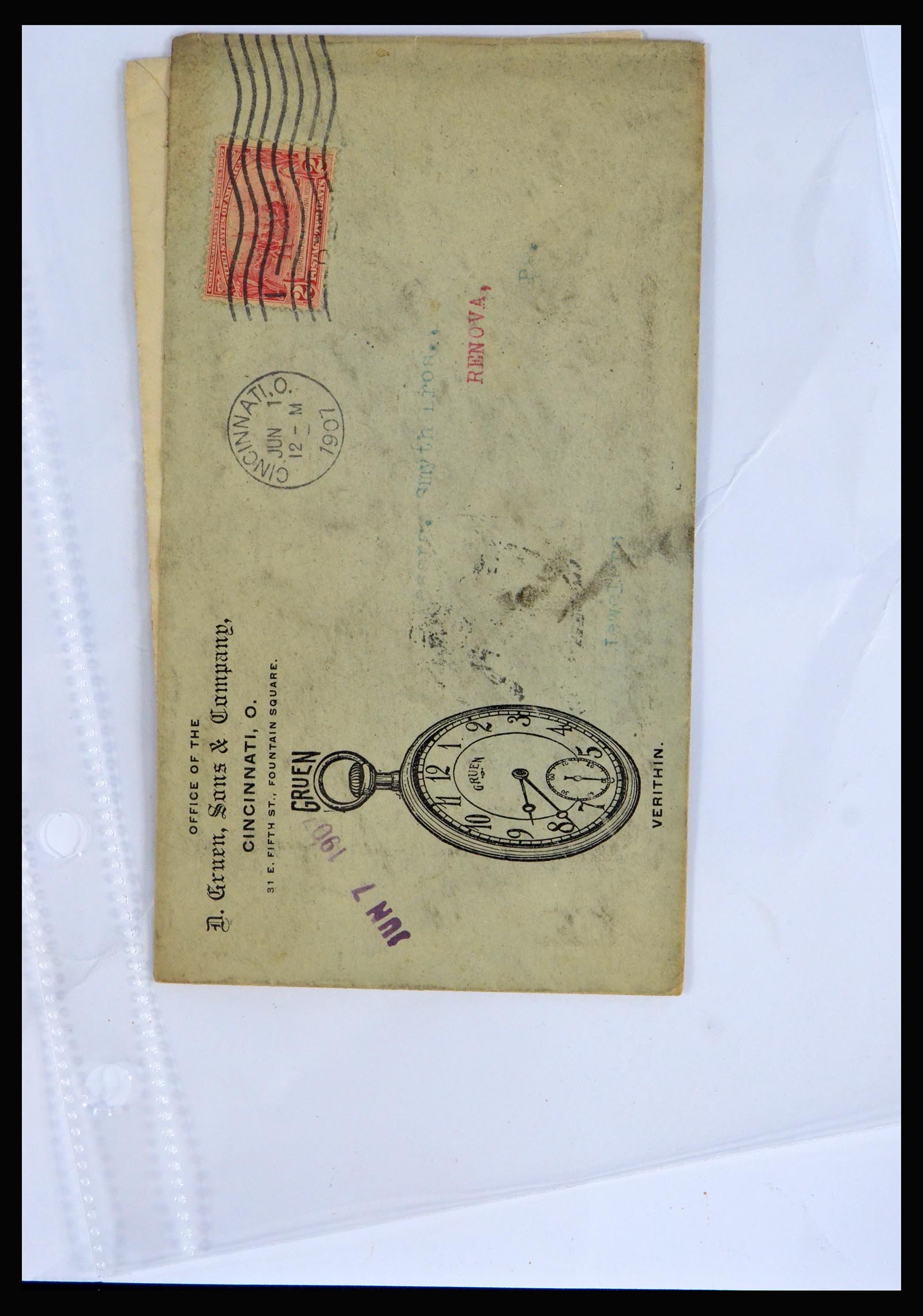 40079 0019 - Postzegelverzameling 40079 USA geïllustreerde brieven 1870-1940.