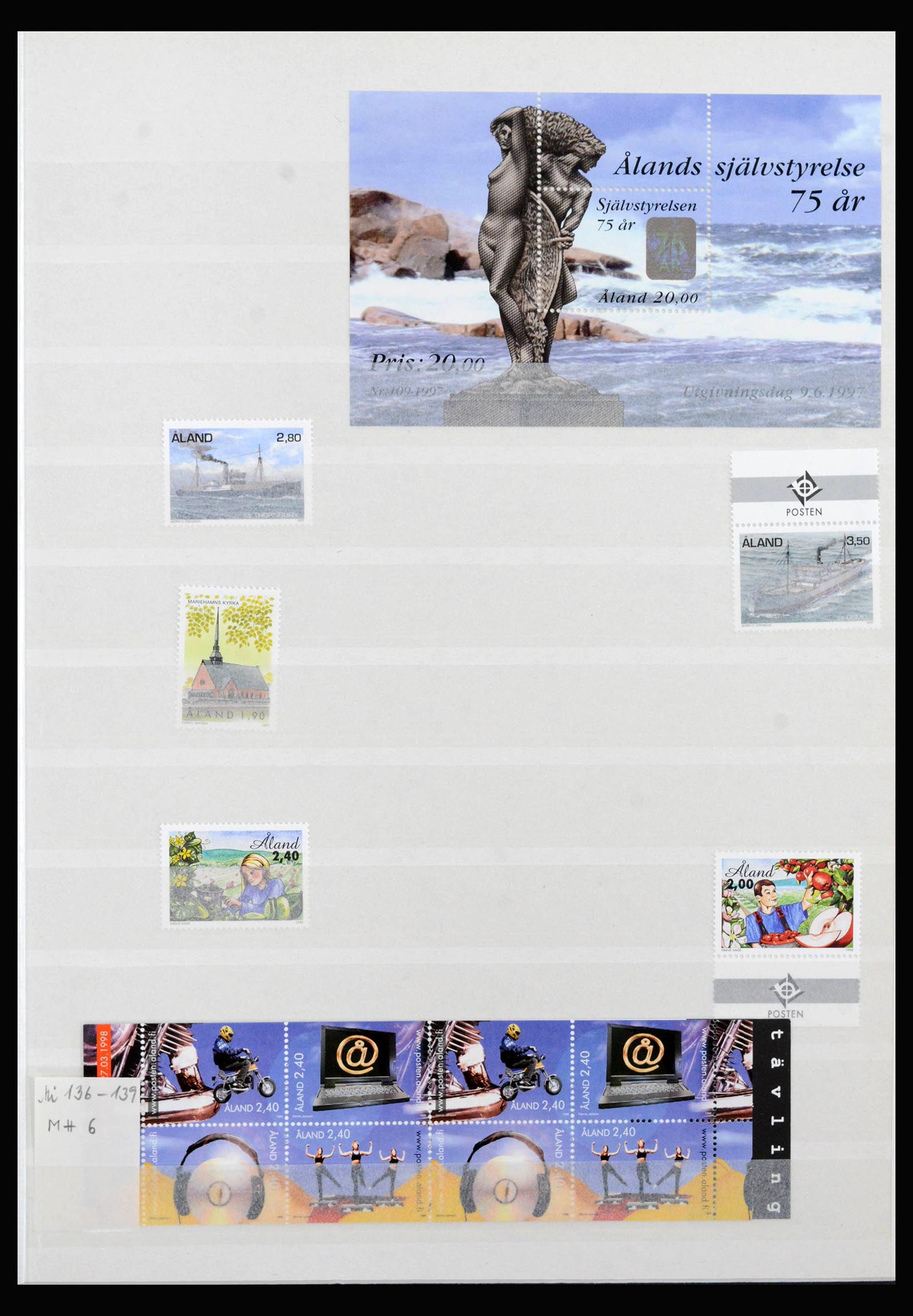 40088 0015 - Postzegelverzameling 40088 Aland 1984-2018.