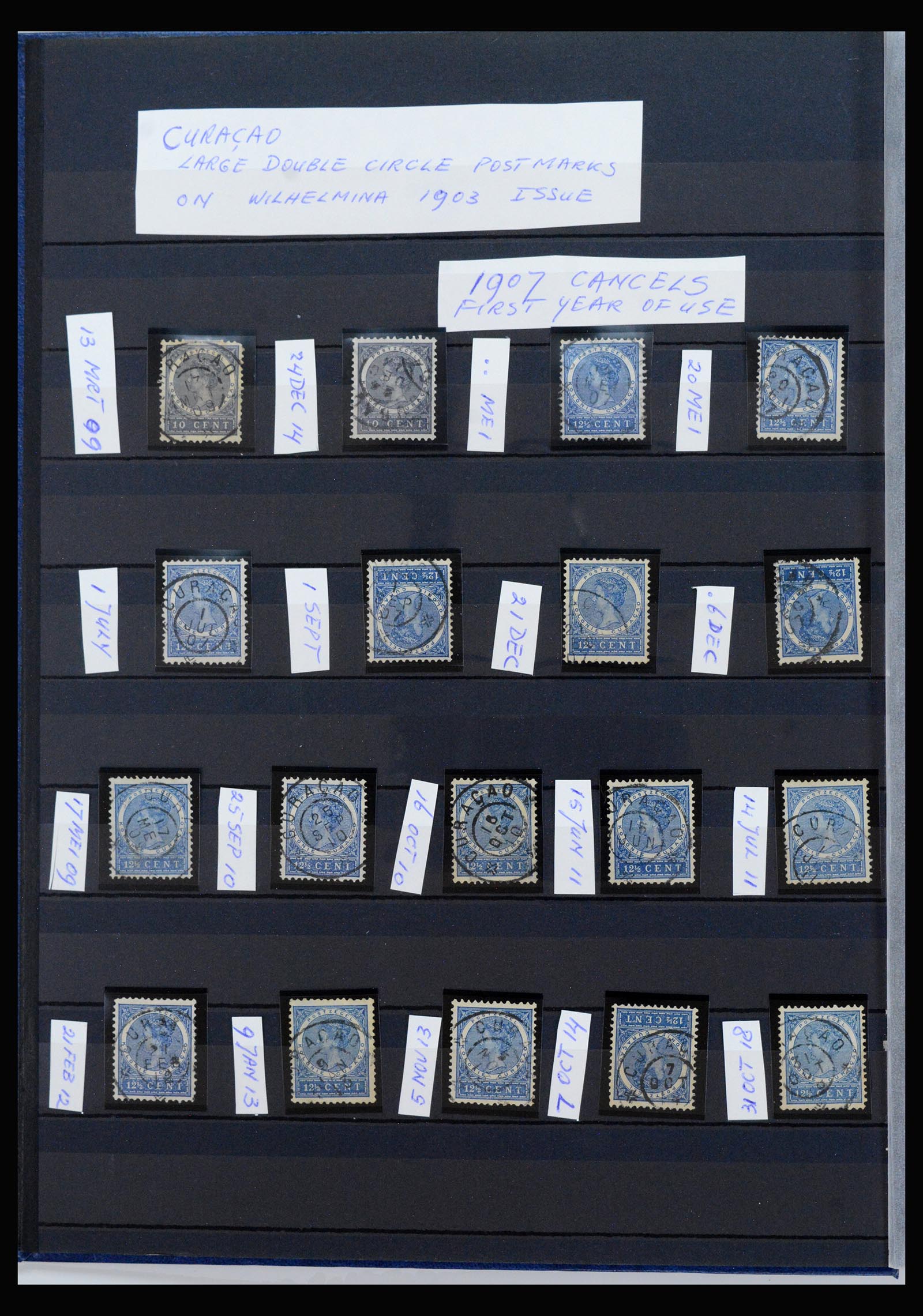 40097 0004 - Postzegelverzameling 40097 Curaçao stempels 1873-1980.