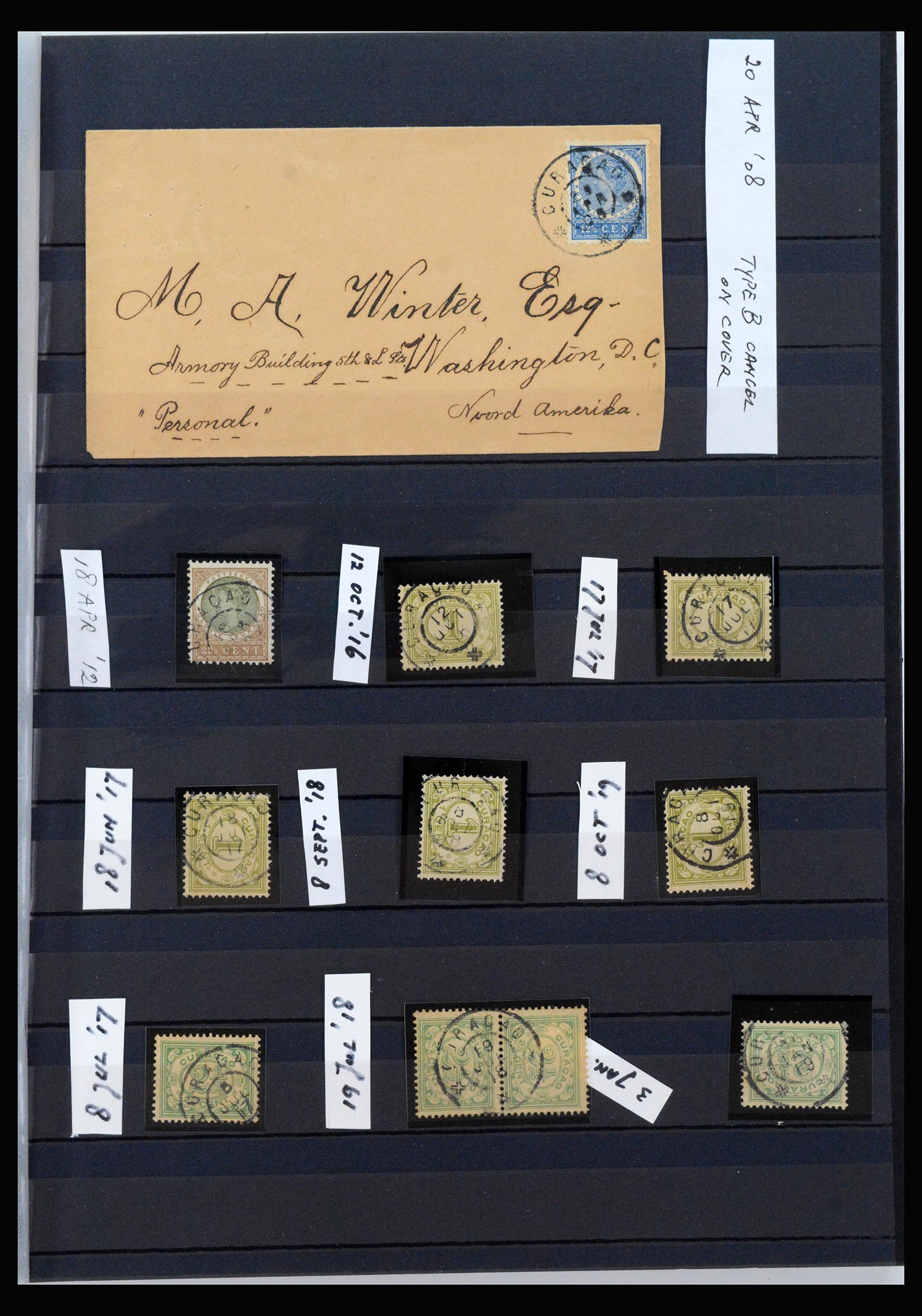 40097 0005 - Postzegelverzameling 40097 Curaçao stempels 1873-1980.