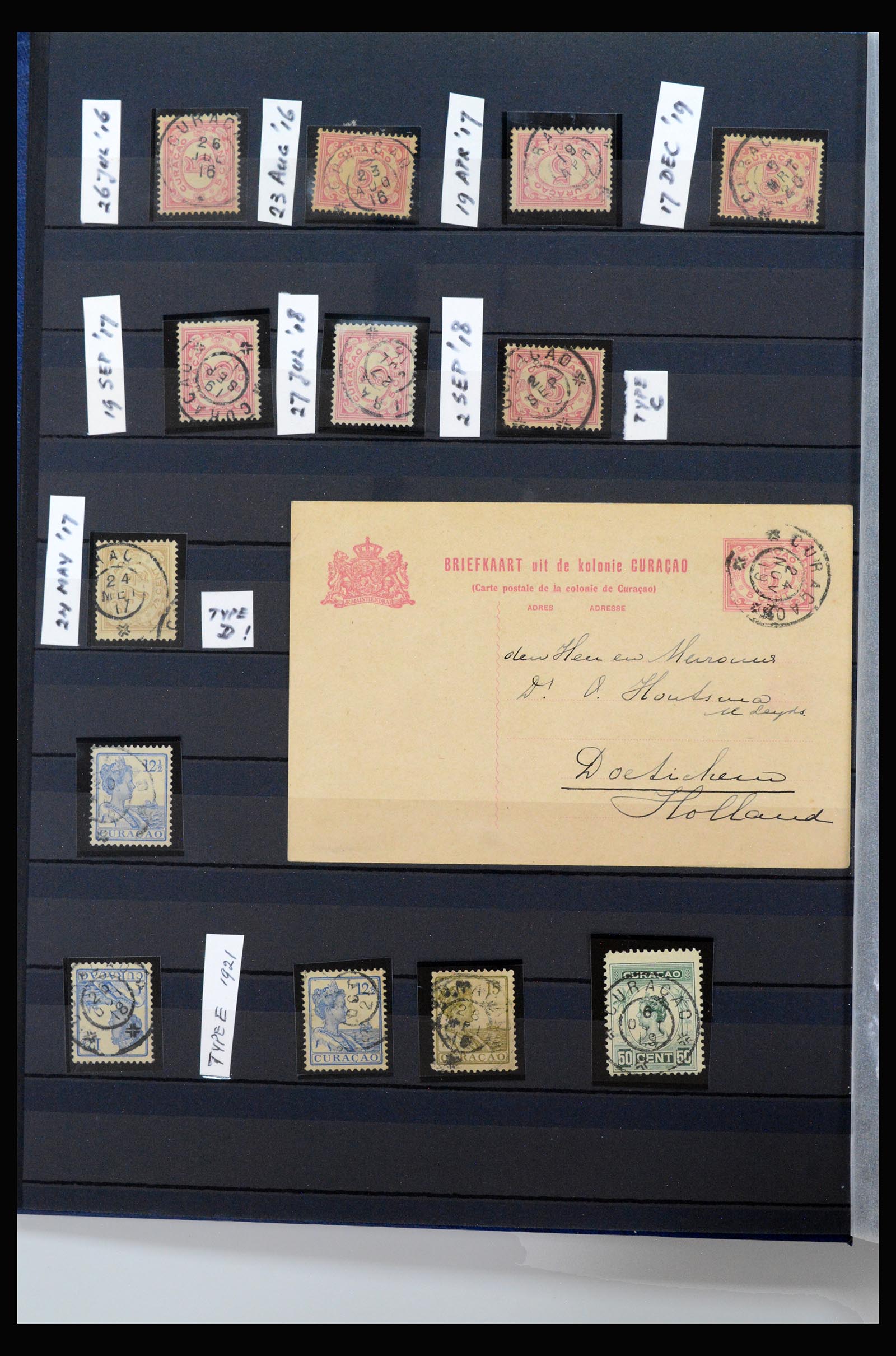 40097 0006 - Postzegelverzameling 40097 Curaçao stempels 1873-1980.