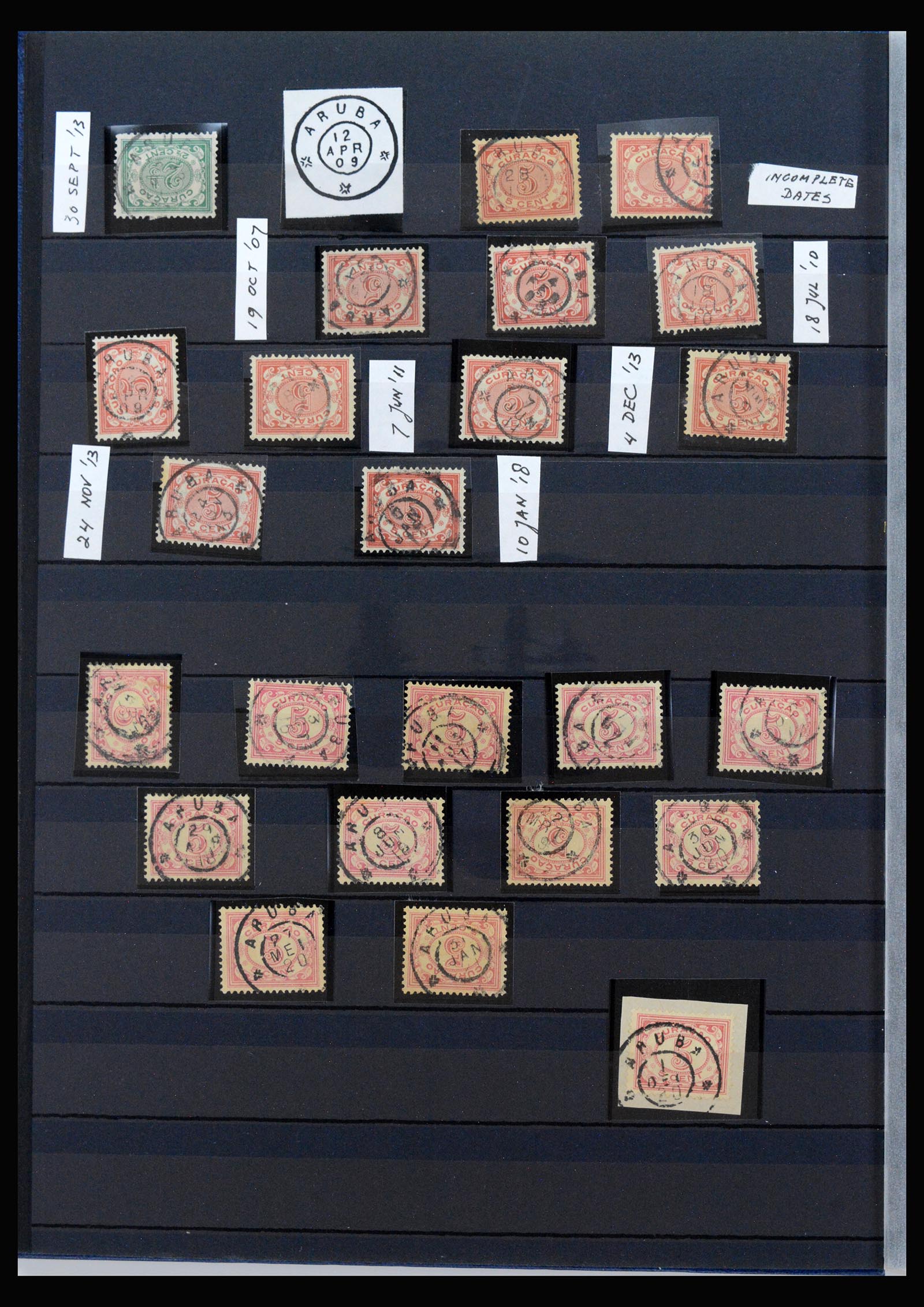 40097 0008 - Postzegelverzameling 40097 Curaçao stempels 1873-1980.