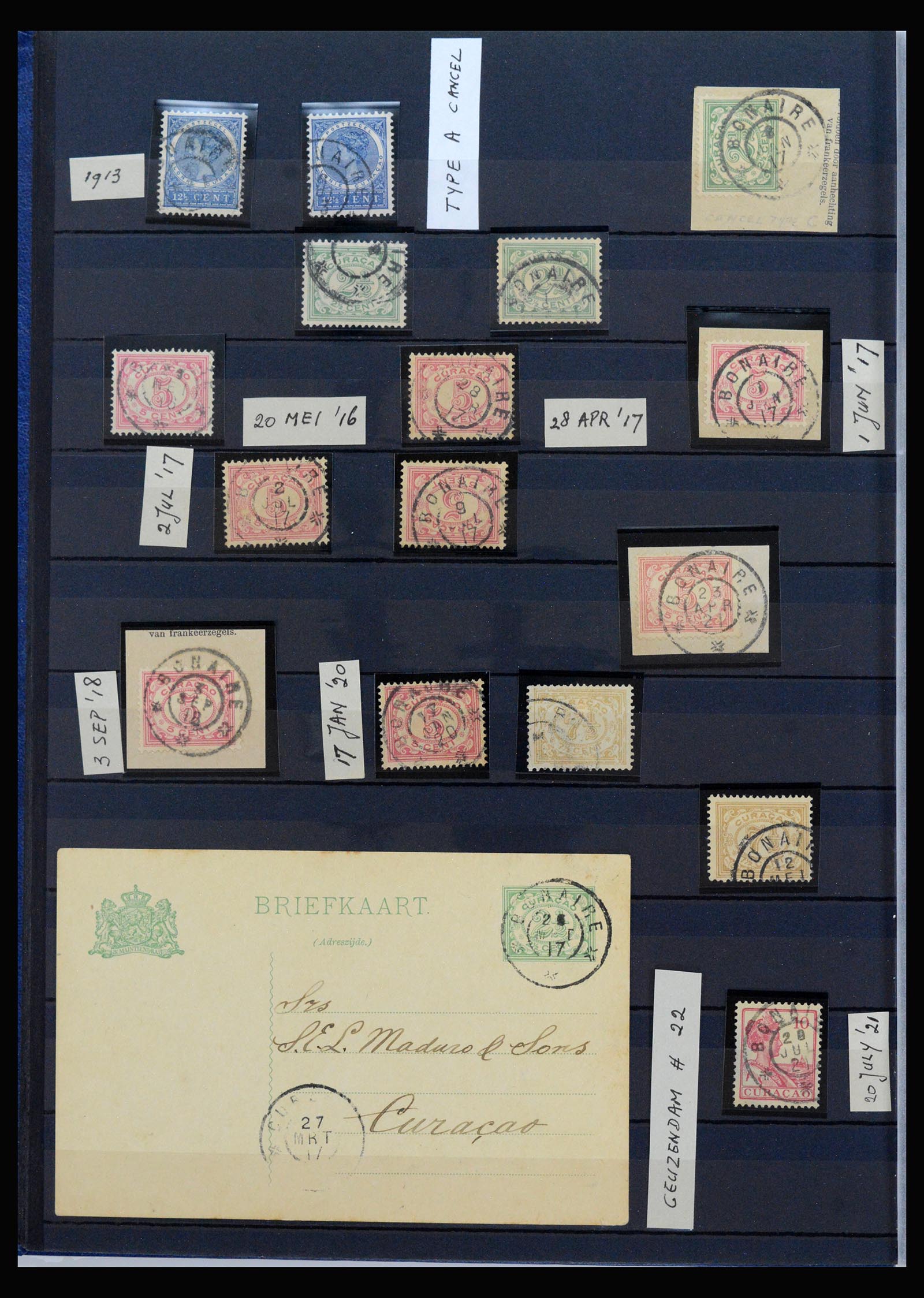 40097 0010 - Postzegelverzameling 40097 Curaçao stempels 1873-1980.