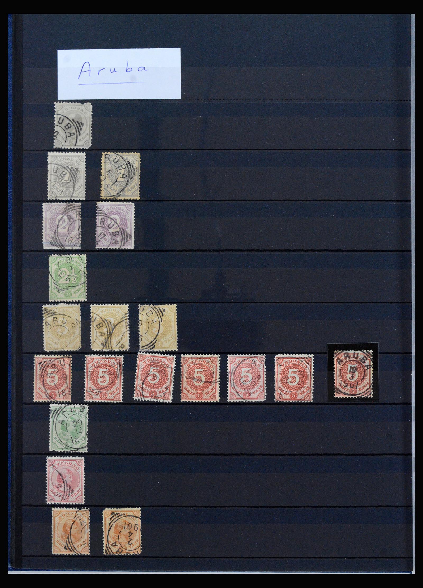 40097 0012 - Postzegelverzameling 40097 Curaçao stempels 1873-1980.
