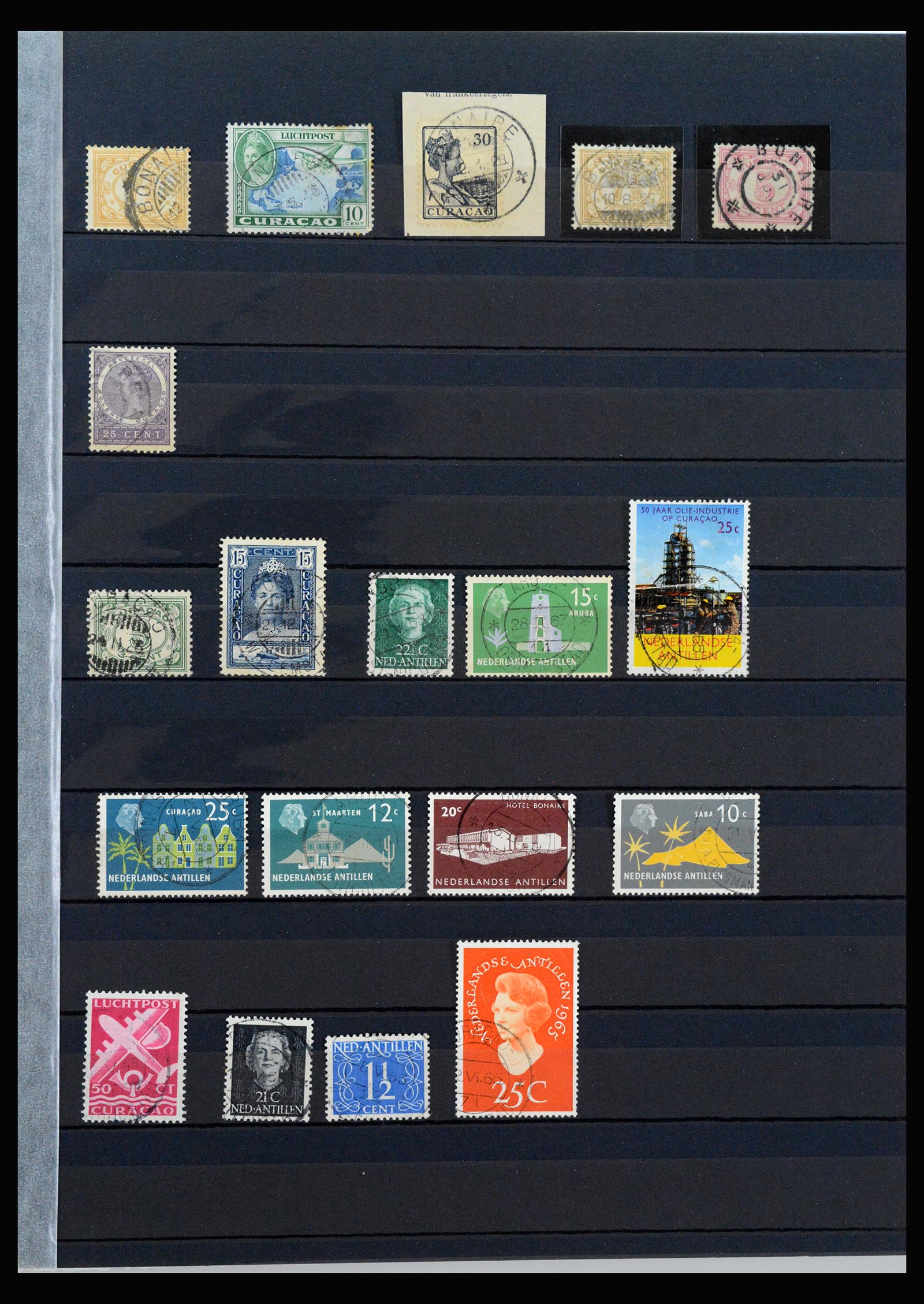 40097 0017 - Postzegelverzameling 40097 Curaçao stempels 1873-1980.