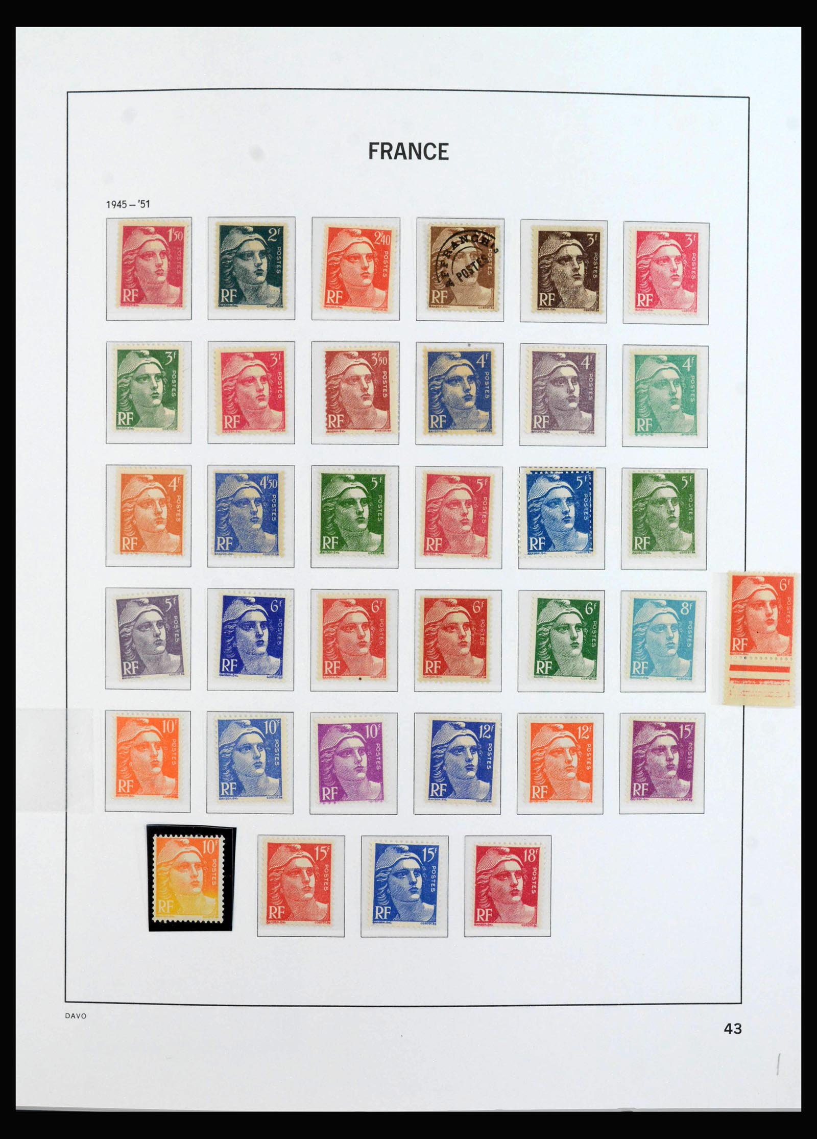40102 0001 - Postzegelverzameling 40102 Frankrijk 1944-1973.
