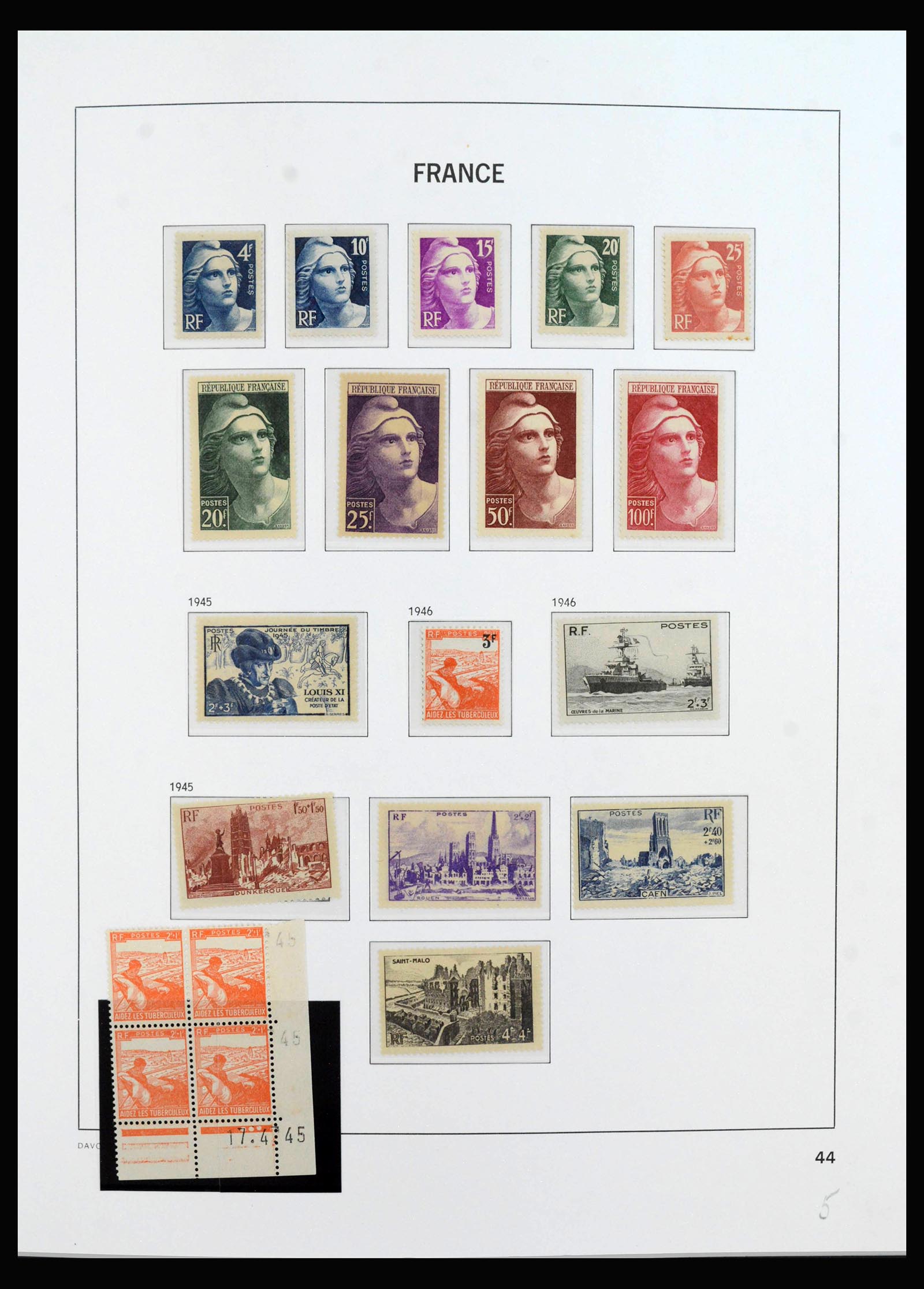 40102 0002 - Postzegelverzameling 40102 Frankrijk 1944-1973.