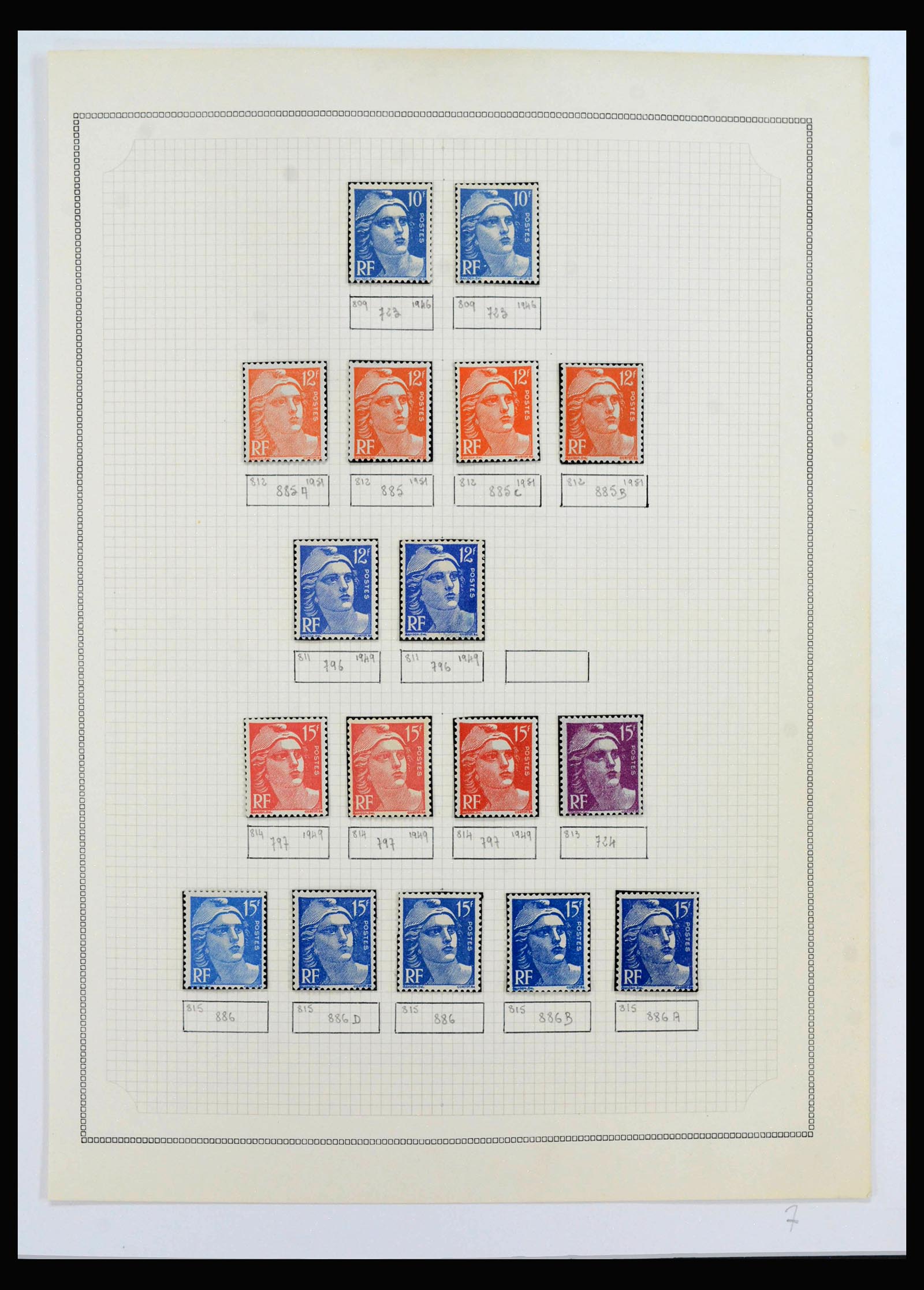 40102 0003 - Postzegelverzameling 40102 Frankrijk 1944-1973.