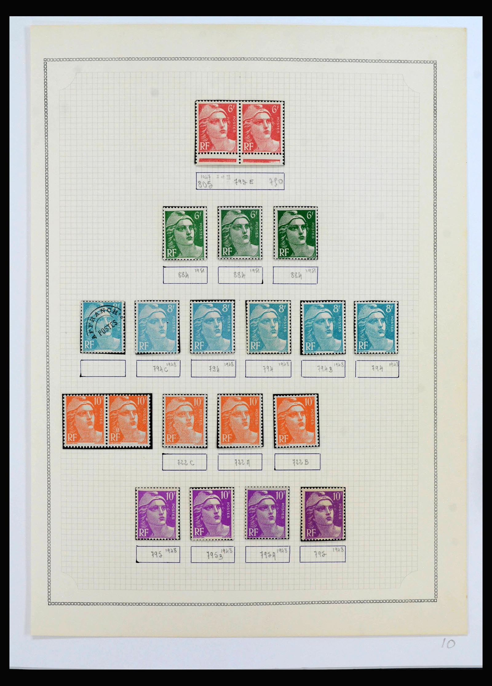 40102 0005 - Postzegelverzameling 40102 Frankrijk 1944-1973.