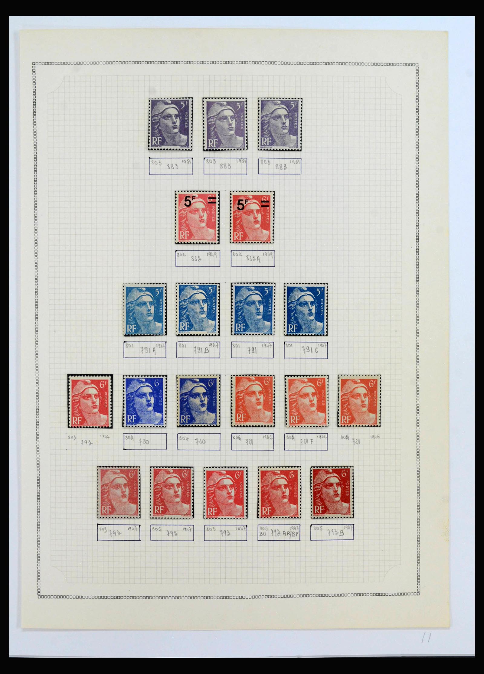 40102 0006 - Postzegelverzameling 40102 Frankrijk 1944-1973.