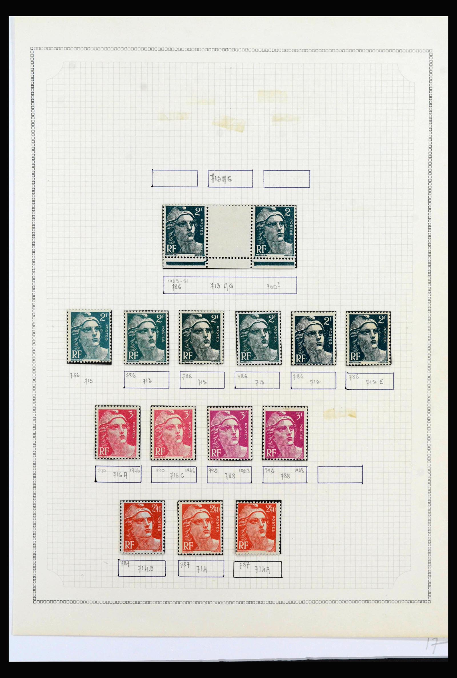 40102 0012 - Postzegelverzameling 40102 Frankrijk 1944-1973.