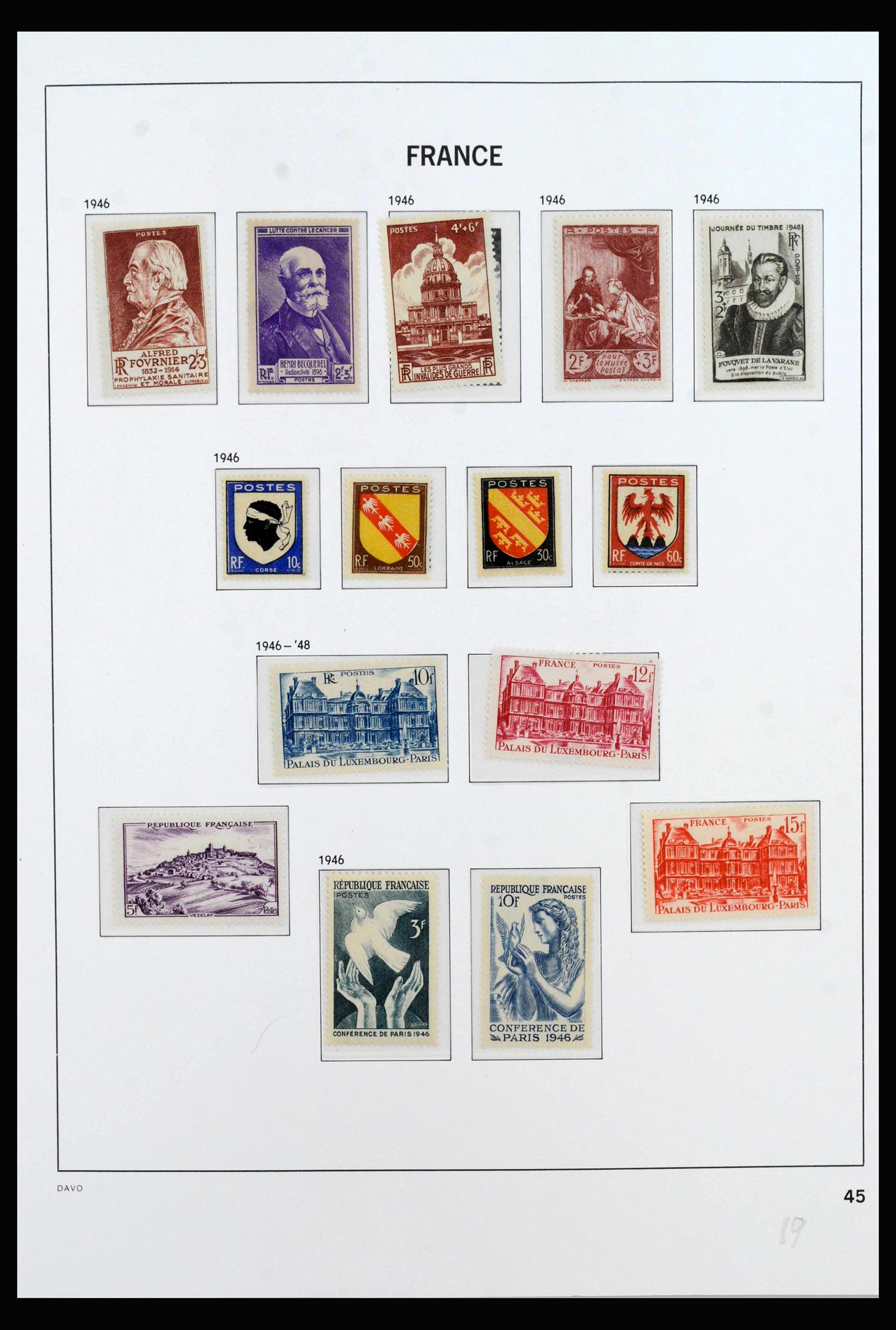 40102 0014 - Postzegelverzameling 40102 Frankrijk 1944-1973.