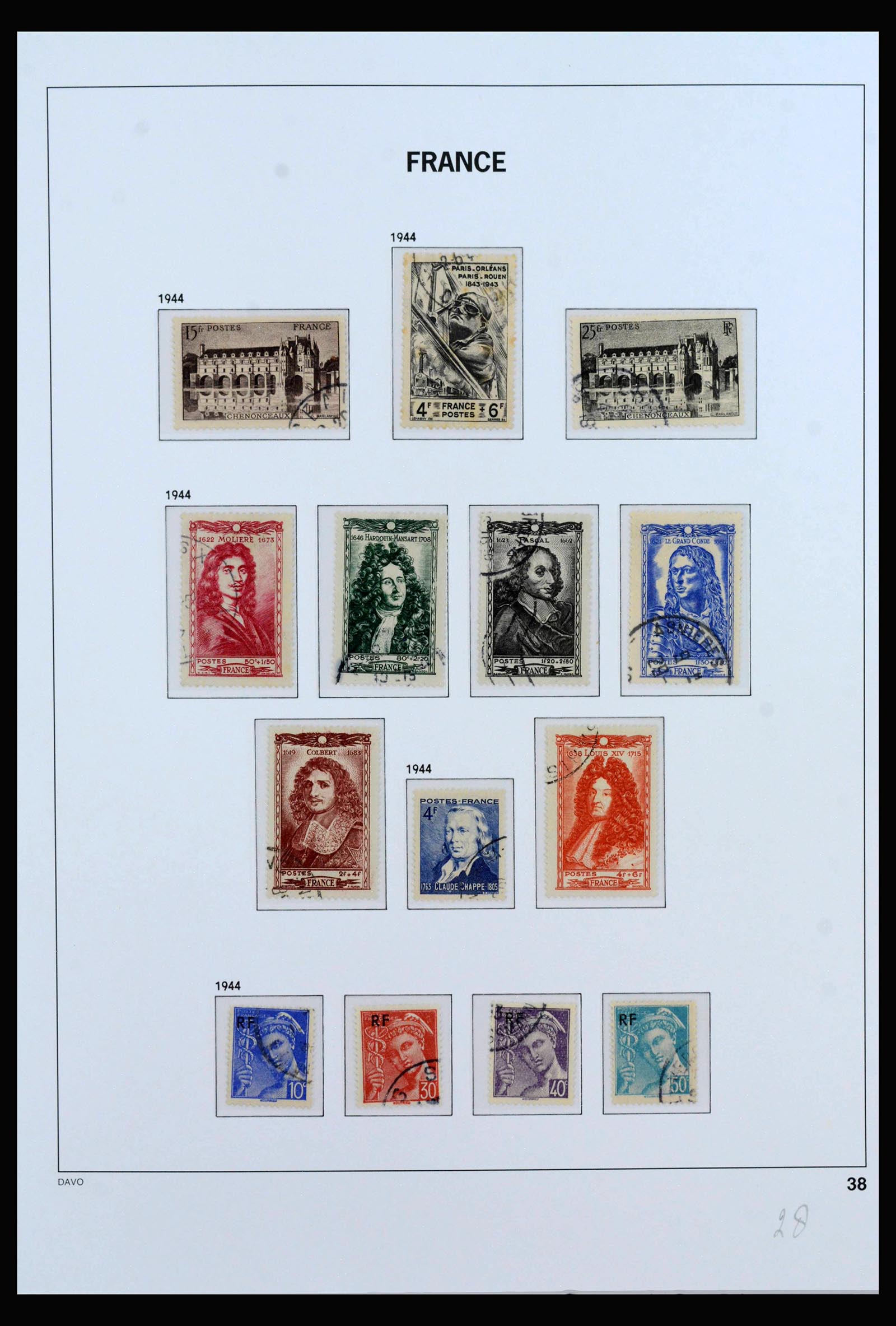 40102 0016 - Postzegelverzameling 40102 Frankrijk 1944-1973.
