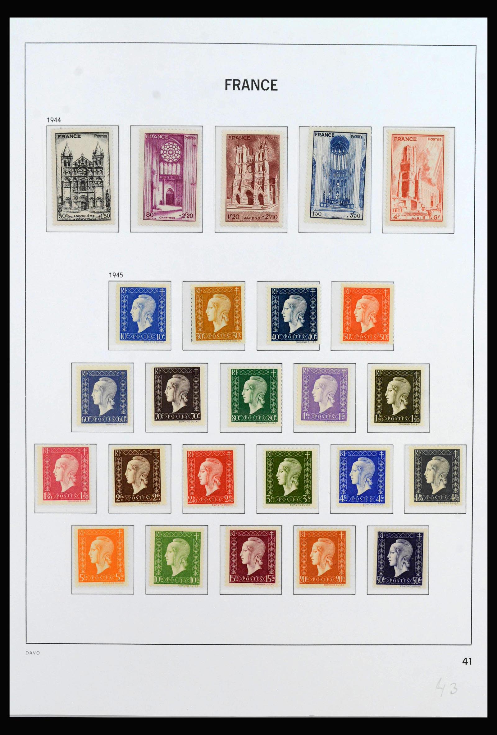 40102 0019 - Postzegelverzameling 40102 Frankrijk 1944-1973.
