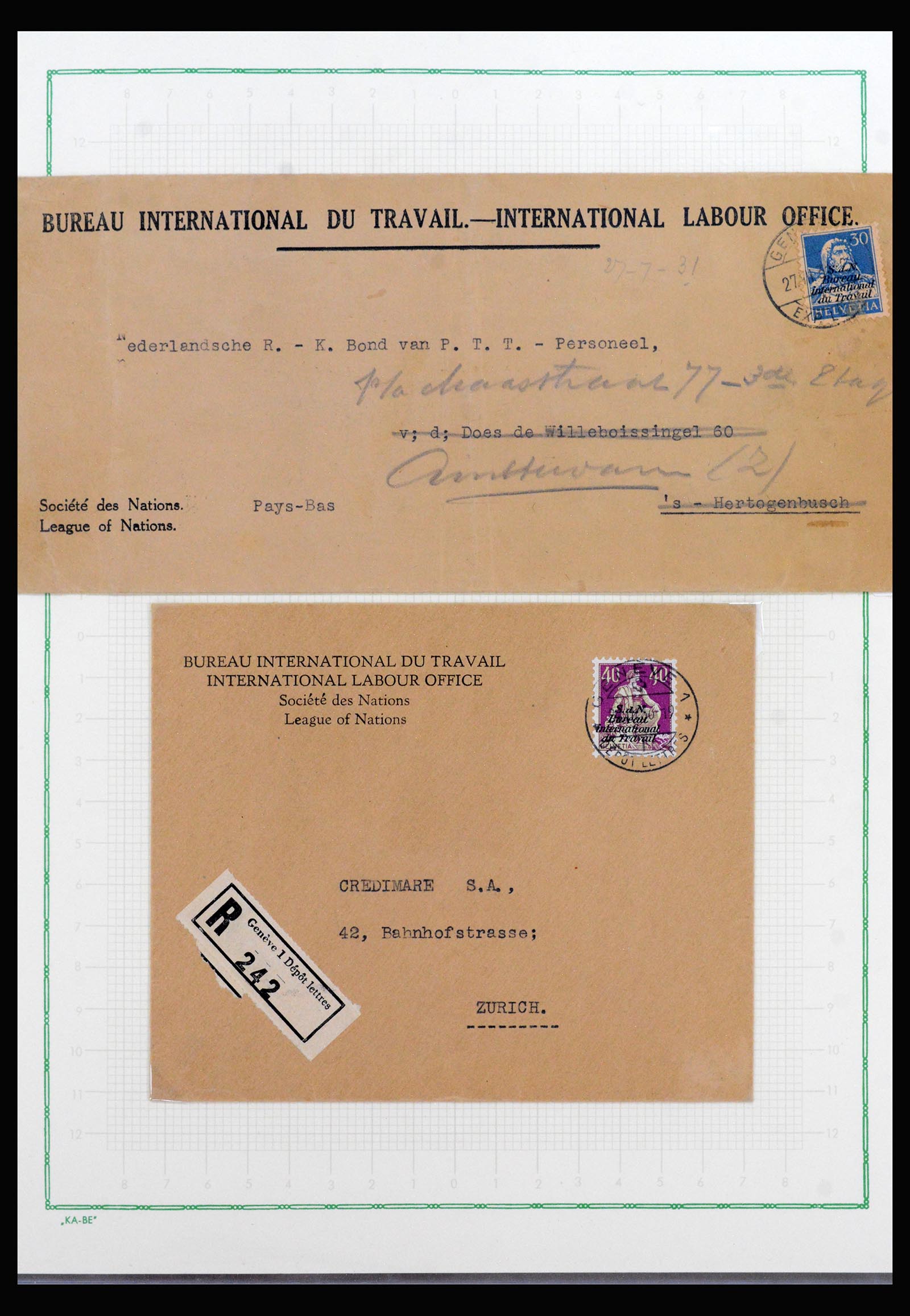 40105 0008 - Postzegelverzameling 40105 Zwitserland dienst supercollectie 1922-195