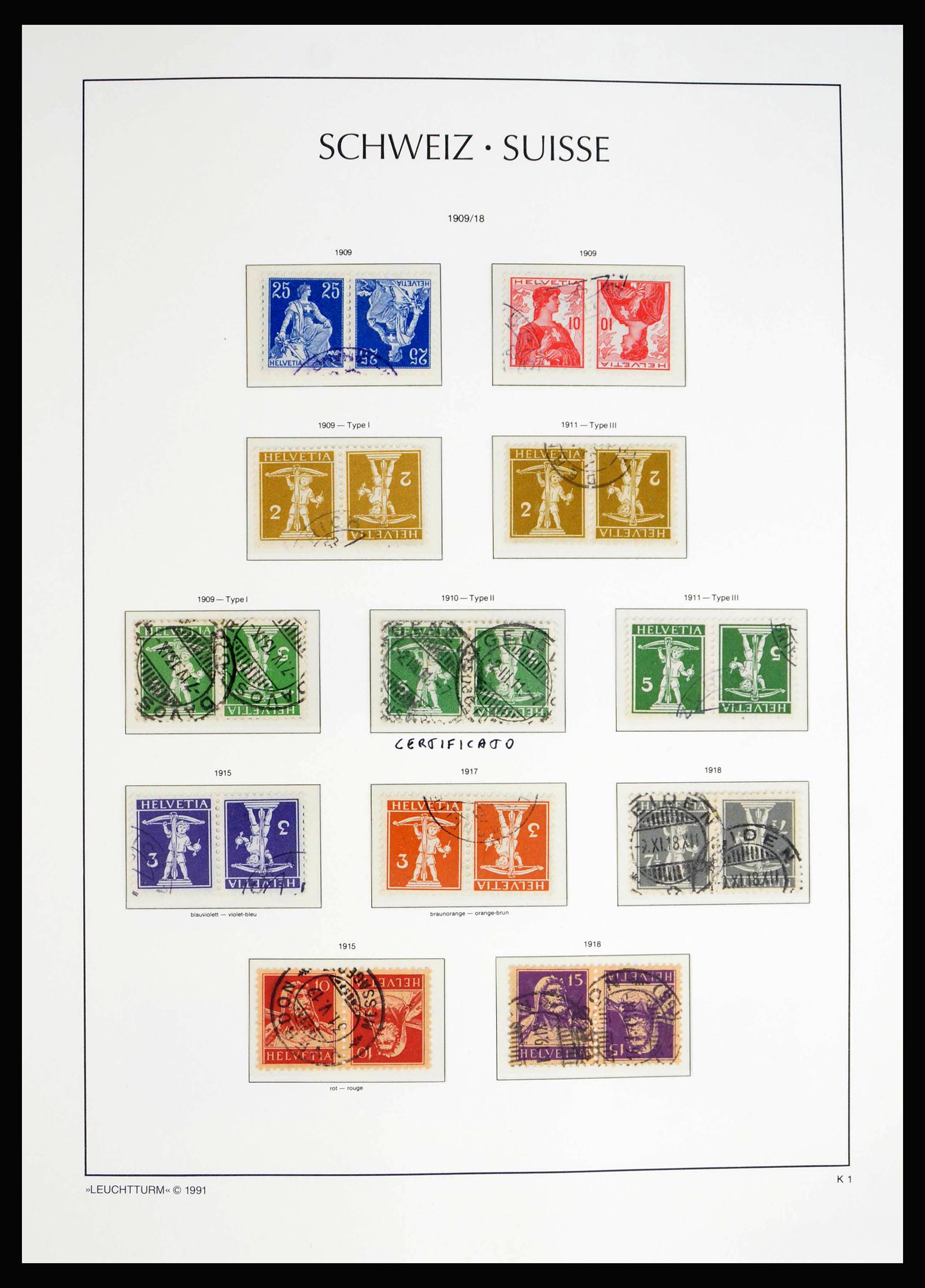 40115 0002 - Postzegelverzameling 40115 Zwitserland combinaties 1909-2000.