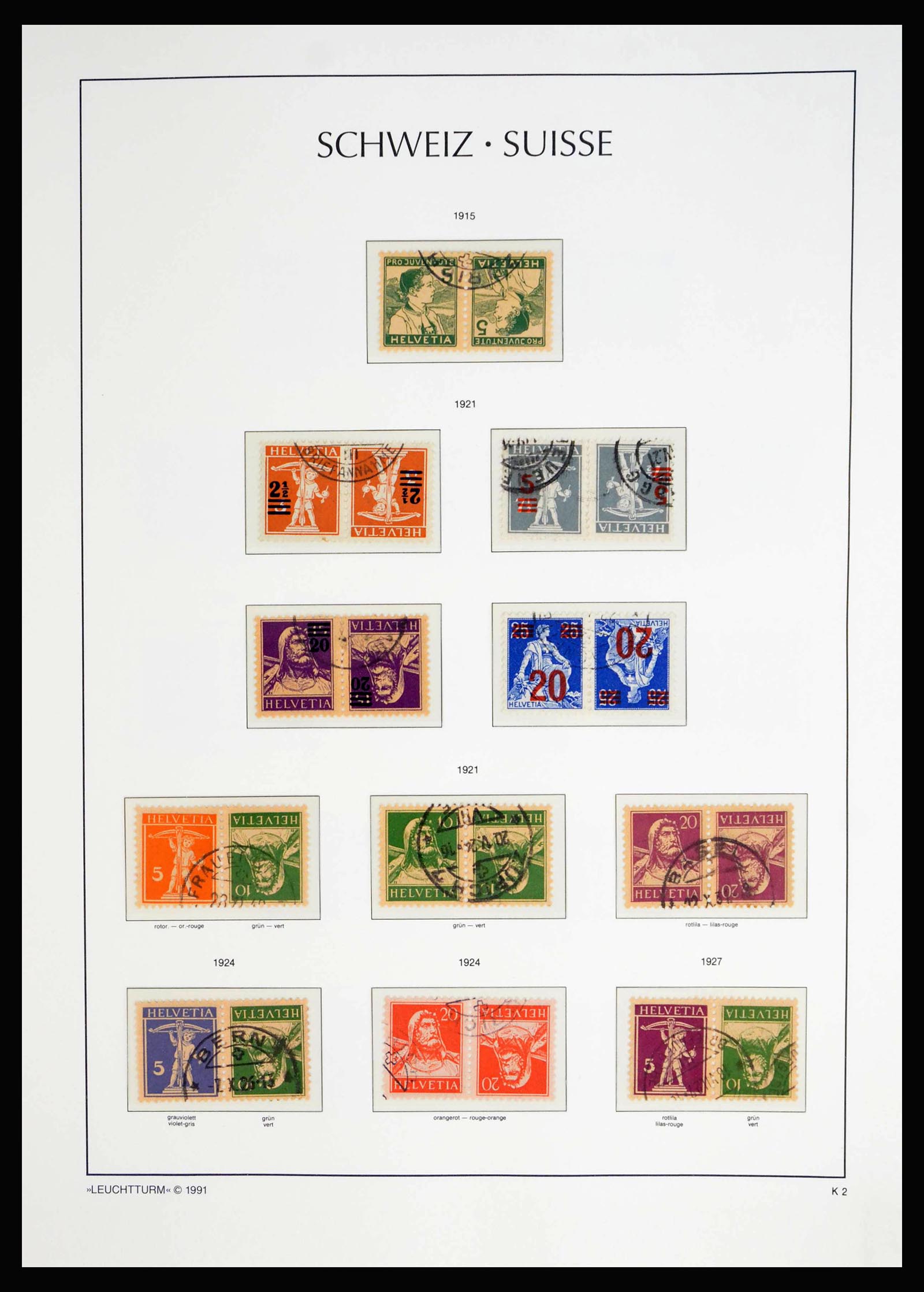 40115 0003 - Postzegelverzameling 40115 Zwitserland combinaties 1909-2000.