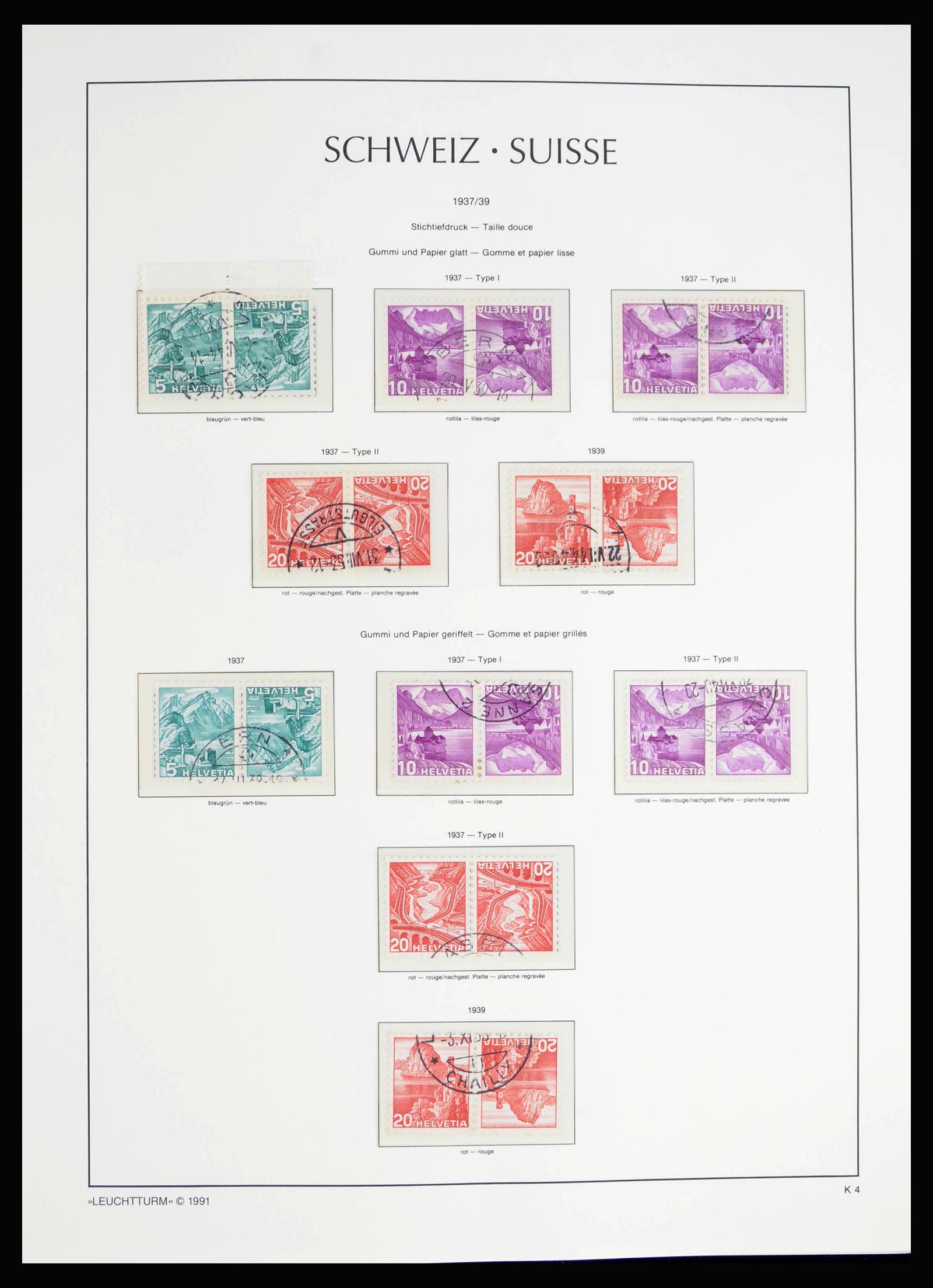 40115 0005 - Postzegelverzameling 40115 Zwitserland combinaties 1909-2000.