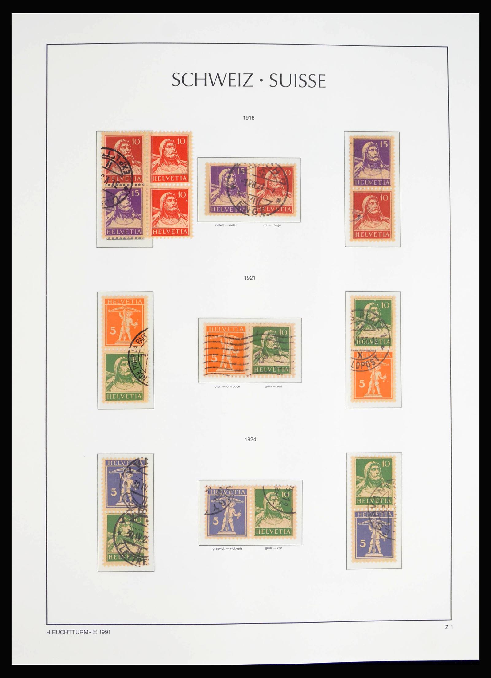 40115 0007 - Postzegelverzameling 40115 Zwitserland combinaties 1909-2000.