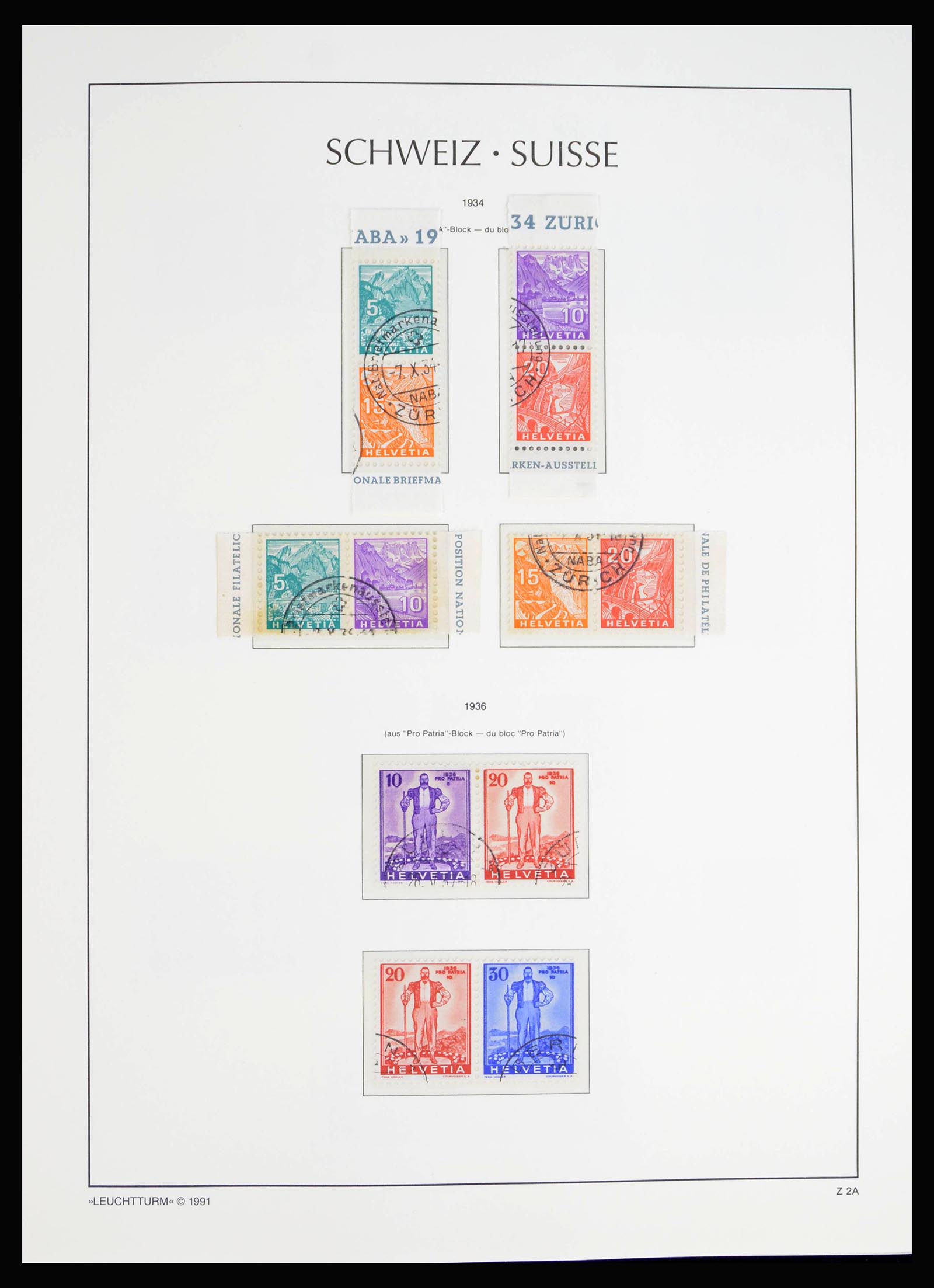 40115 0009 - Postzegelverzameling 40115 Zwitserland combinaties 1909-2000.