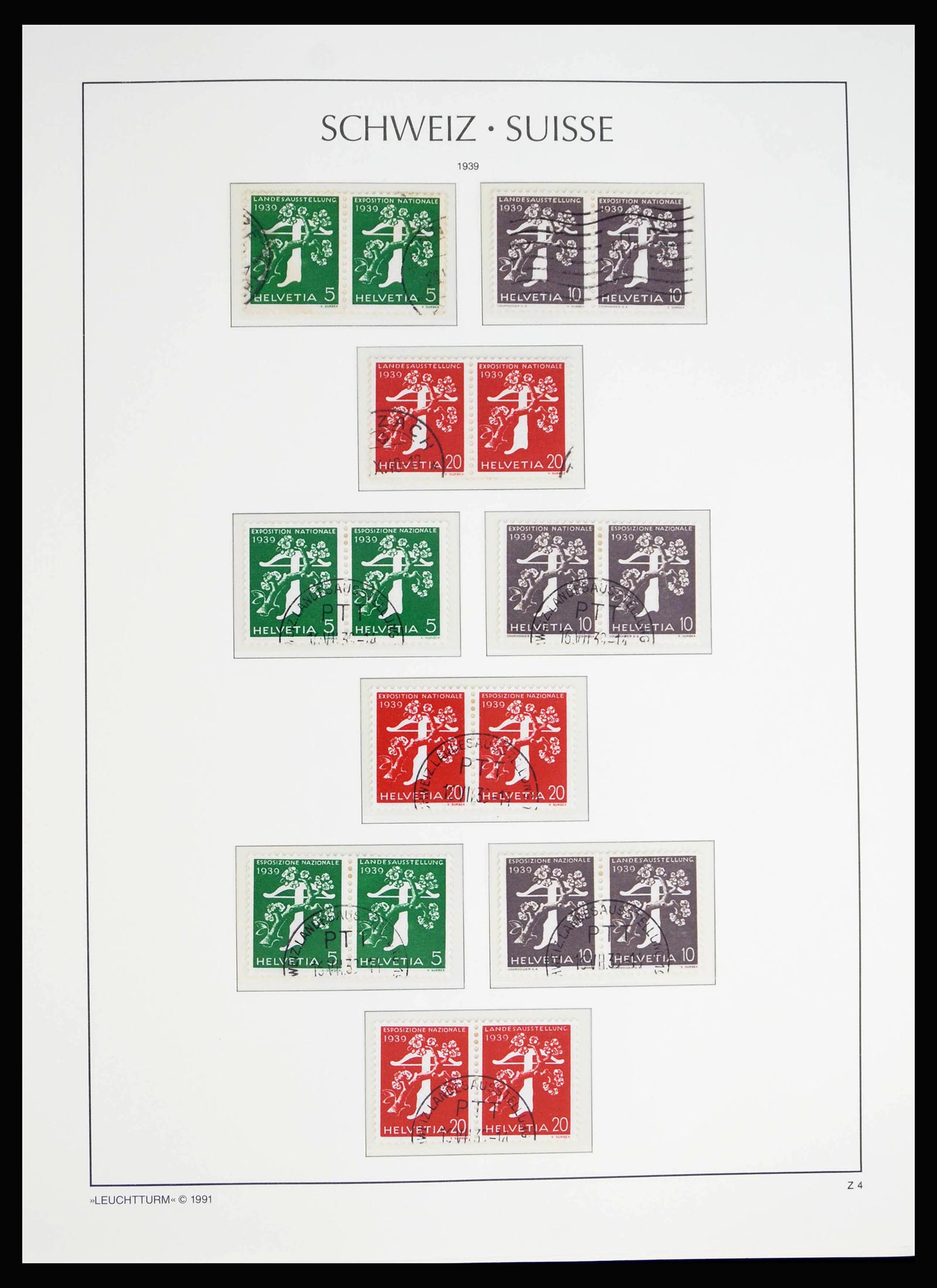 40115 0011 - Postzegelverzameling 40115 Zwitserland combinaties 1909-2000.