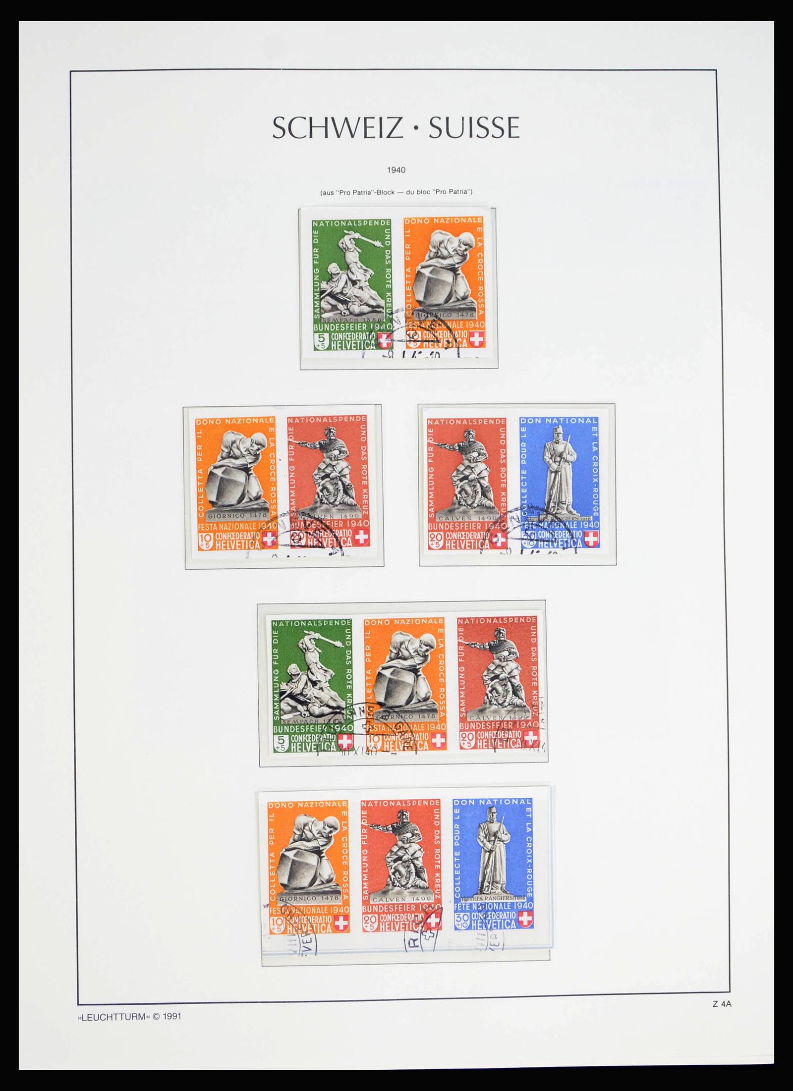 40115 0012 - Postzegelverzameling 40115 Zwitserland combinaties 1909-2000.