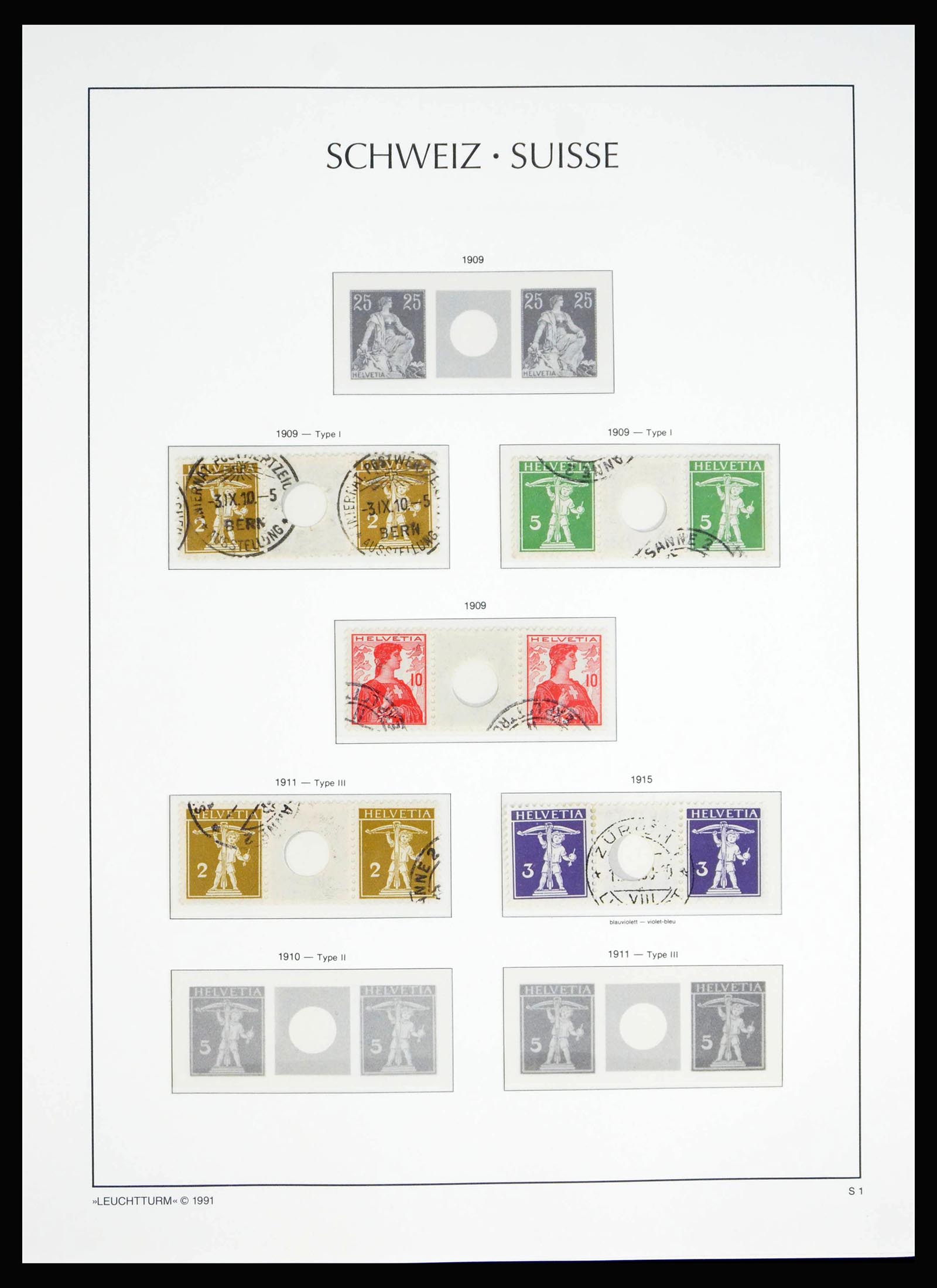 40115 0018 - Postzegelverzameling 40115 Zwitserland combinaties 1909-2000.