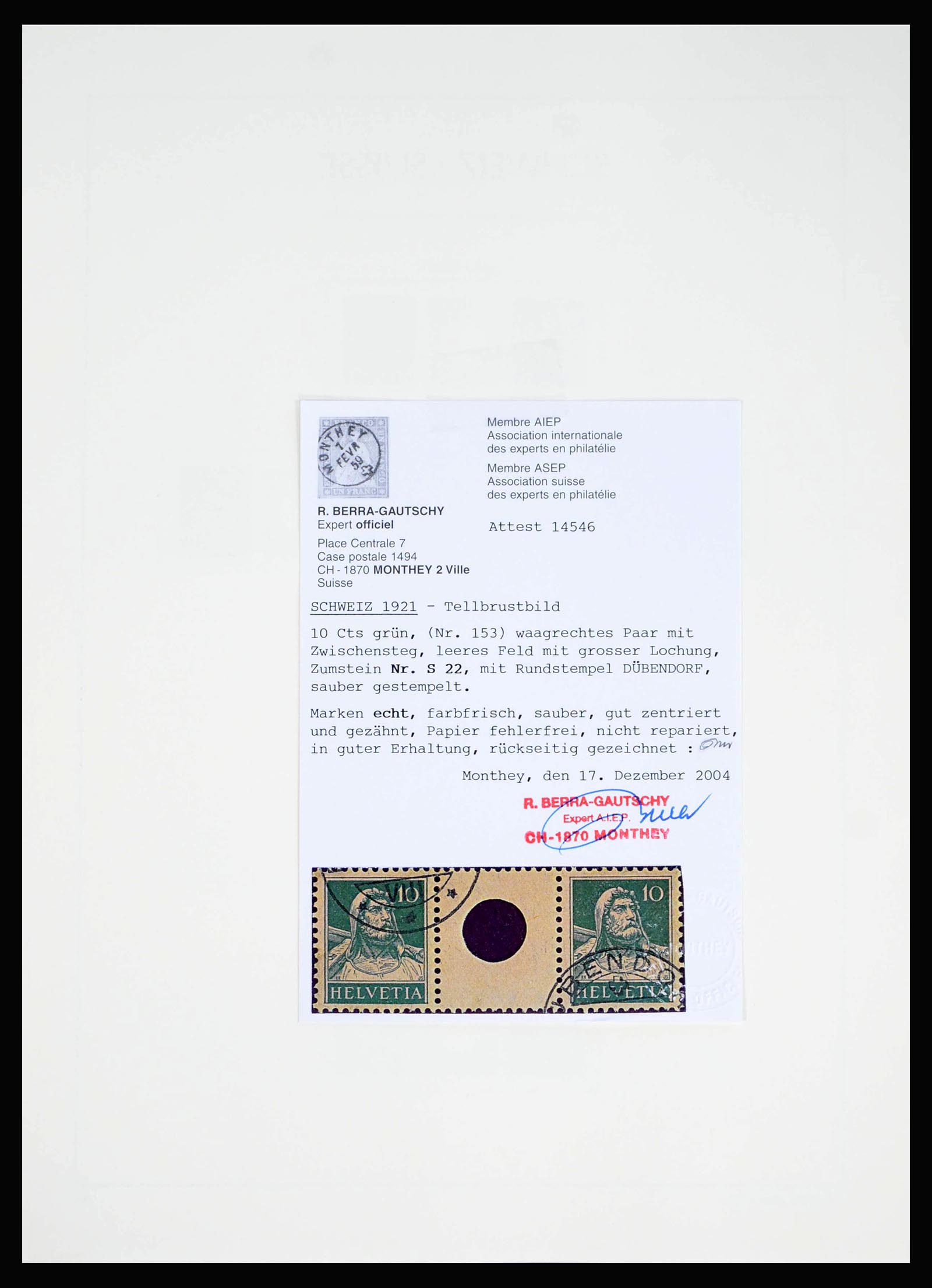 40115 0020 - Postzegelverzameling 40115 Zwitserland combinaties 1909-2000.