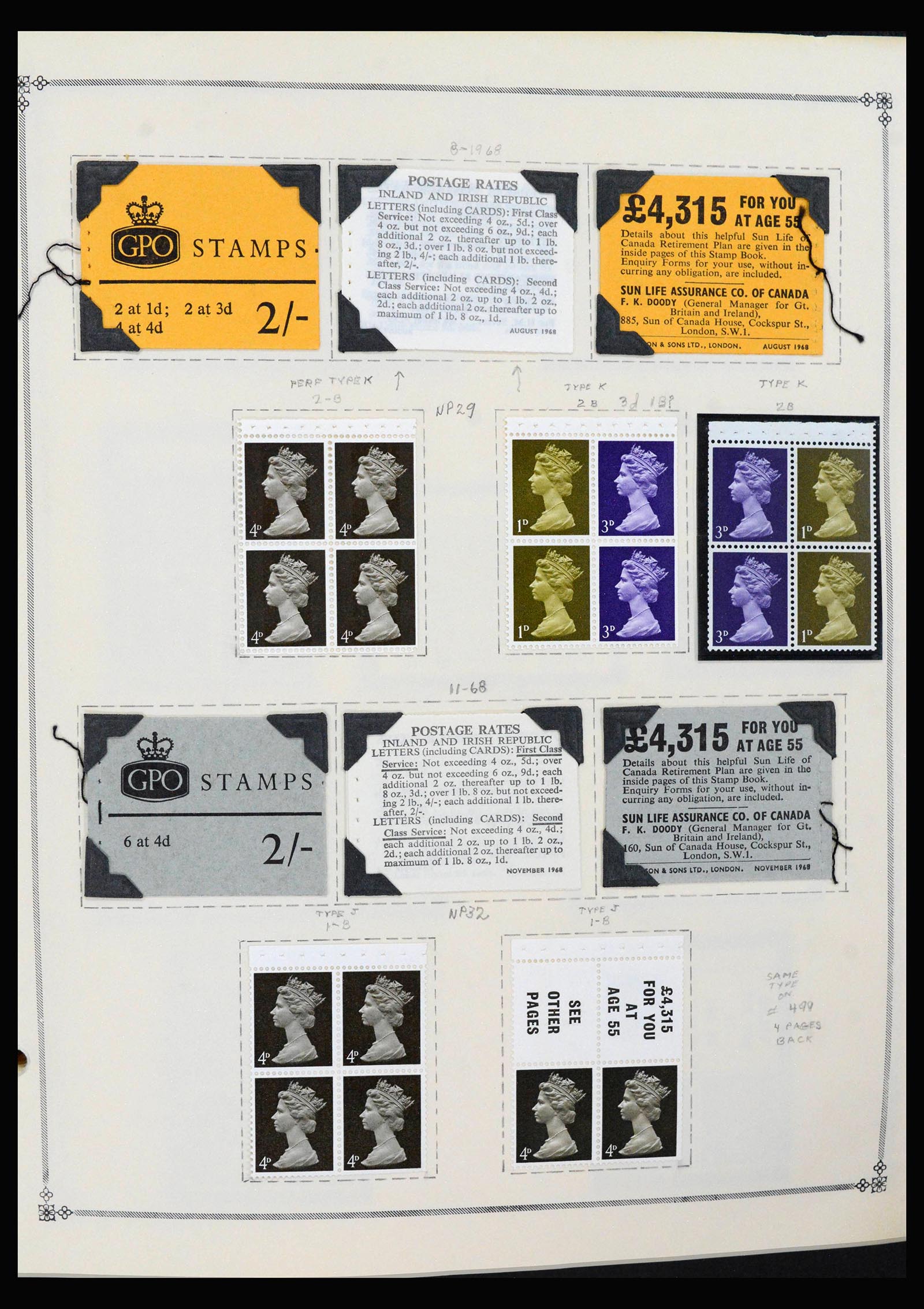 40128 0007 - Postzegelverzameling 40128 Engeland postzegelboekjes 1965-1994.