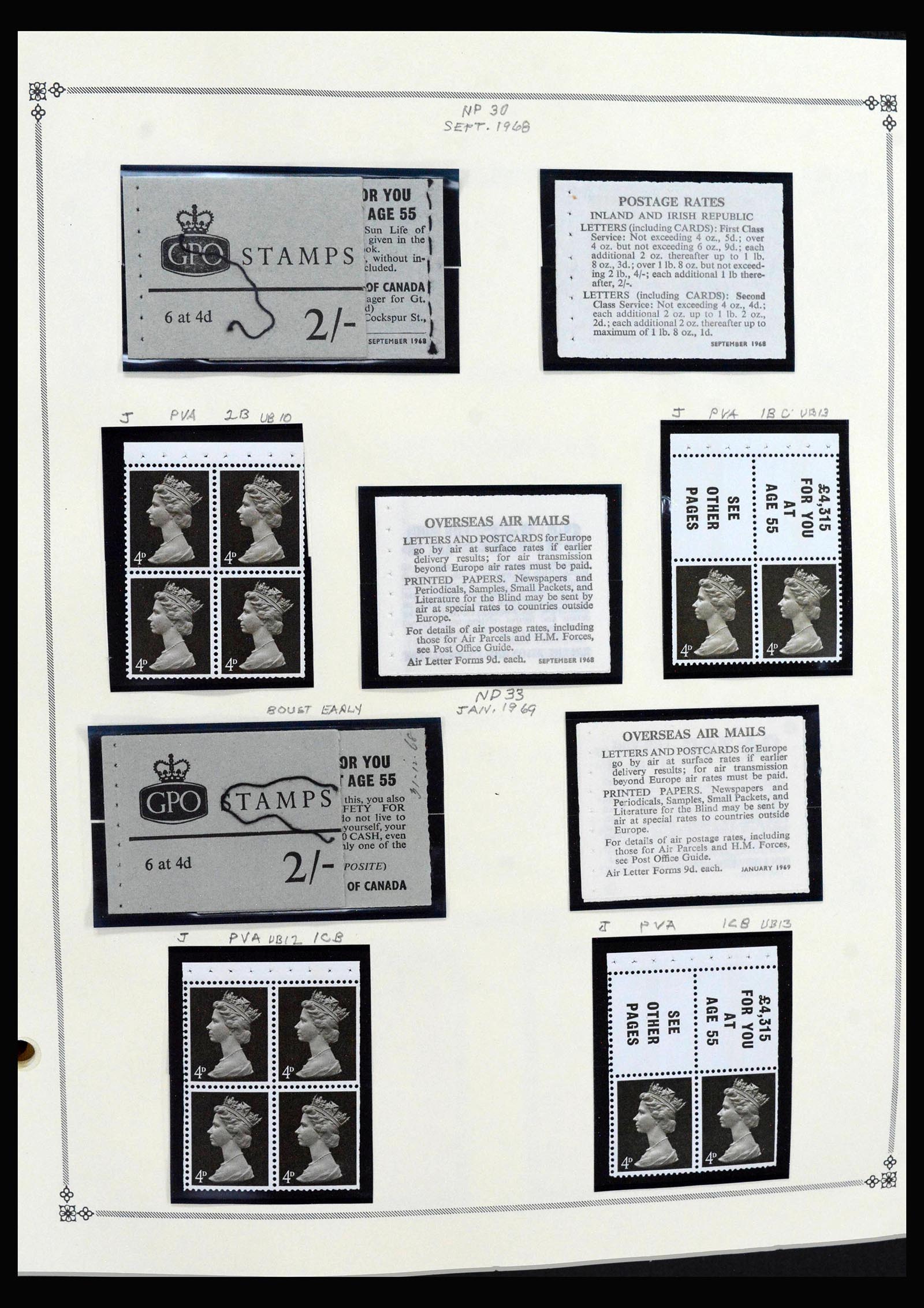 40128 0008 - Postzegelverzameling 40128 Engeland postzegelboekjes 1965-1994.