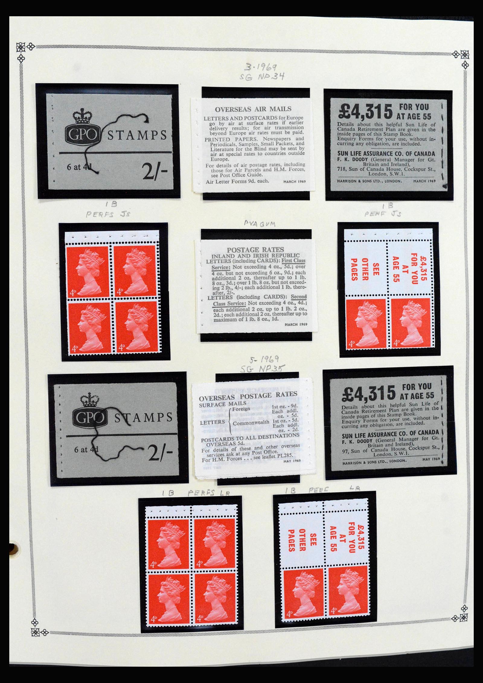 40128 0009 - Postzegelverzameling 40128 Engeland postzegelboekjes 1965-1994.