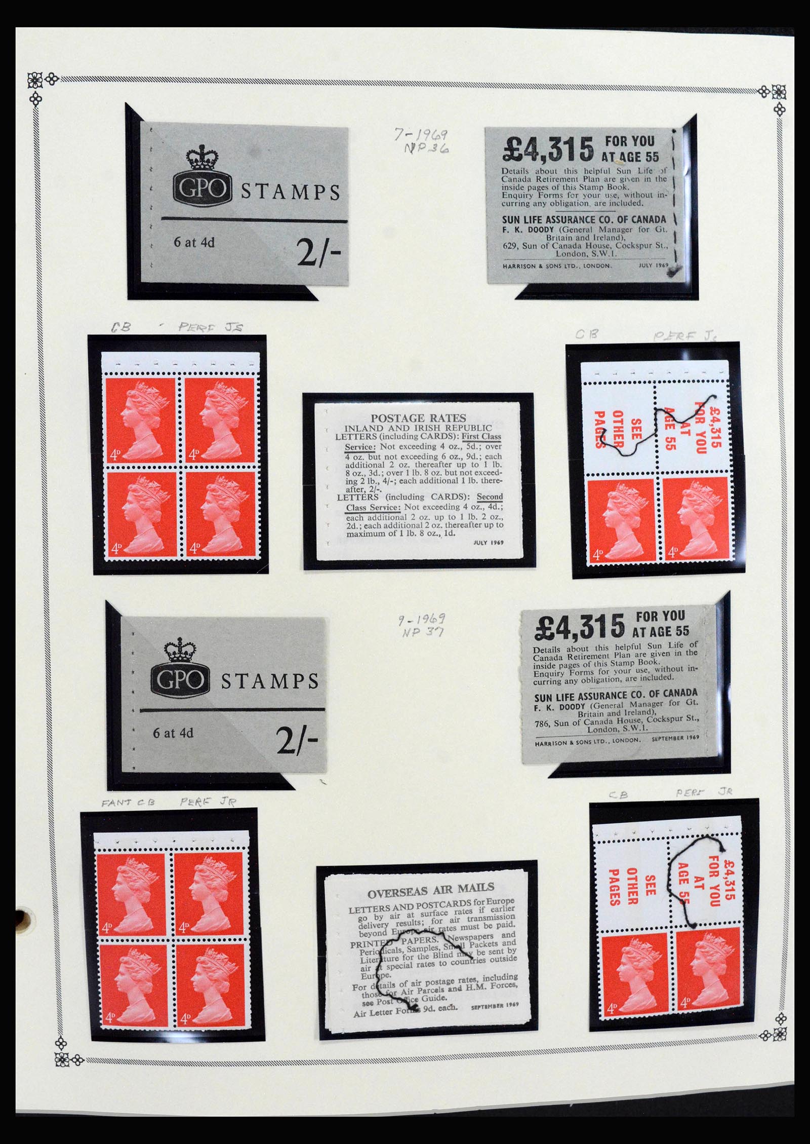 40128 0010 - Postzegelverzameling 40128 Engeland postzegelboekjes 1965-1994.