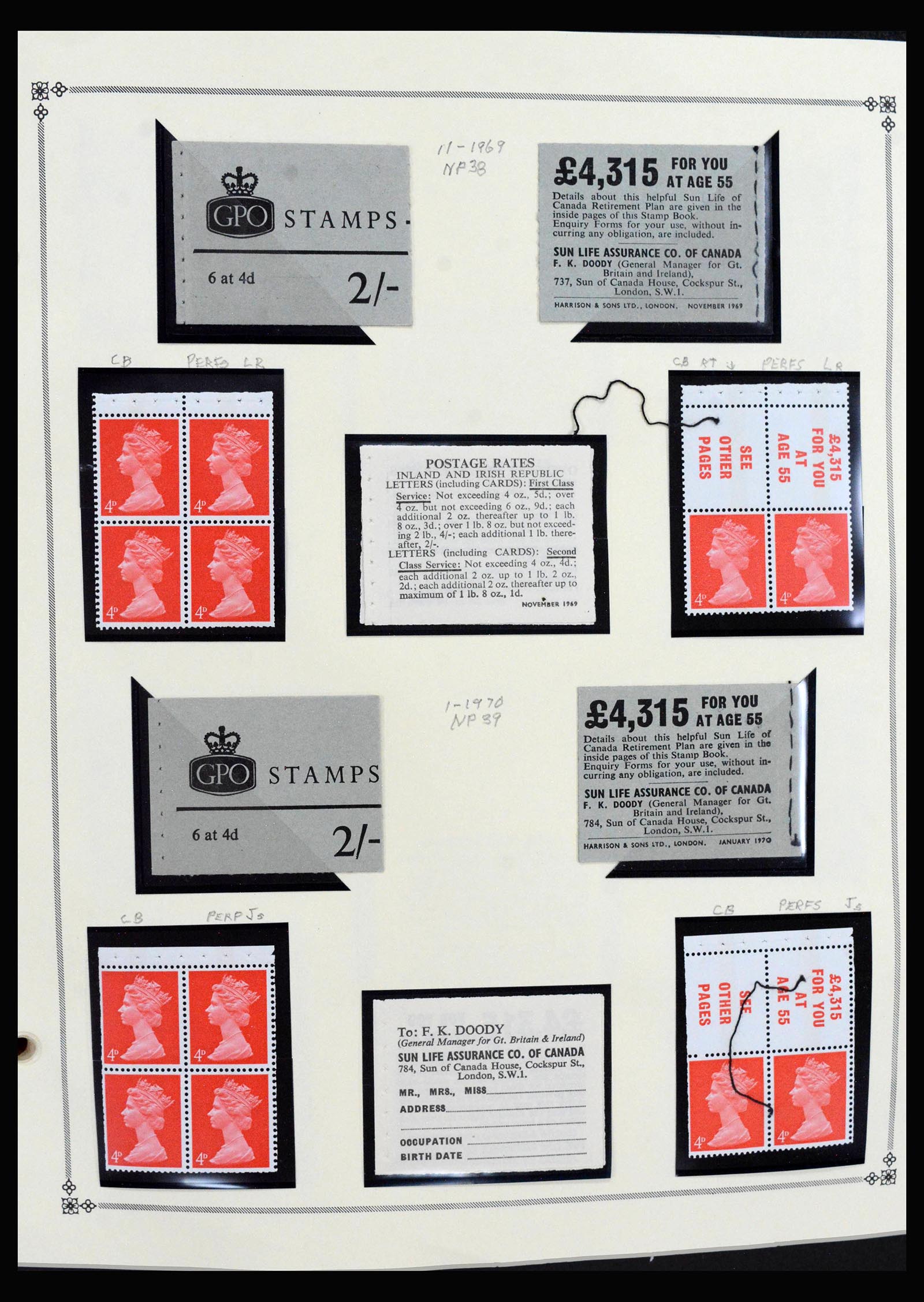 40128 0011 - Postzegelverzameling 40128 Engeland postzegelboekjes 1965-1994.