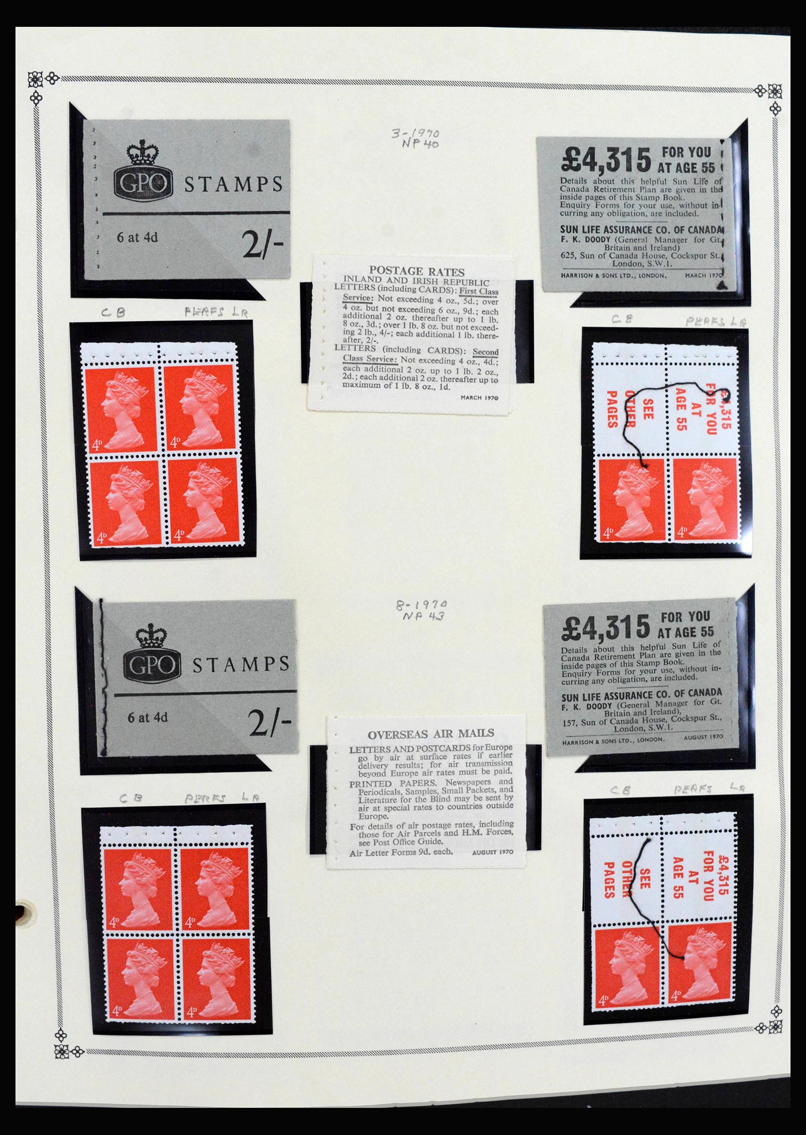40128 0012 - Postzegelverzameling 40128 Engeland postzegelboekjes 1965-1994.