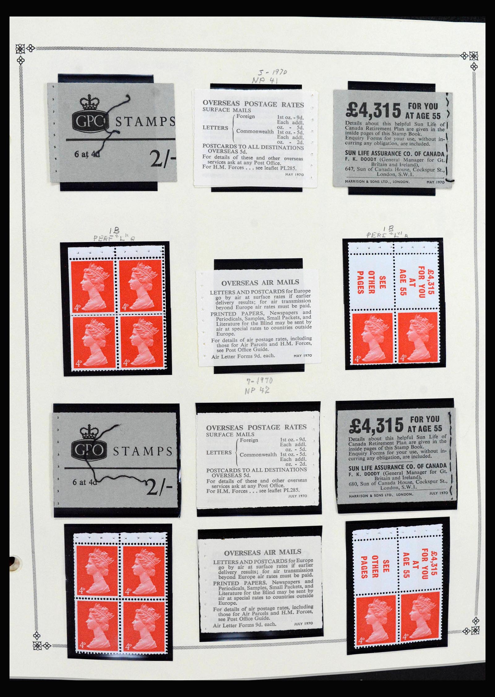 40128 0013 - Postzegelverzameling 40128 Engeland postzegelboekjes 1965-1994.