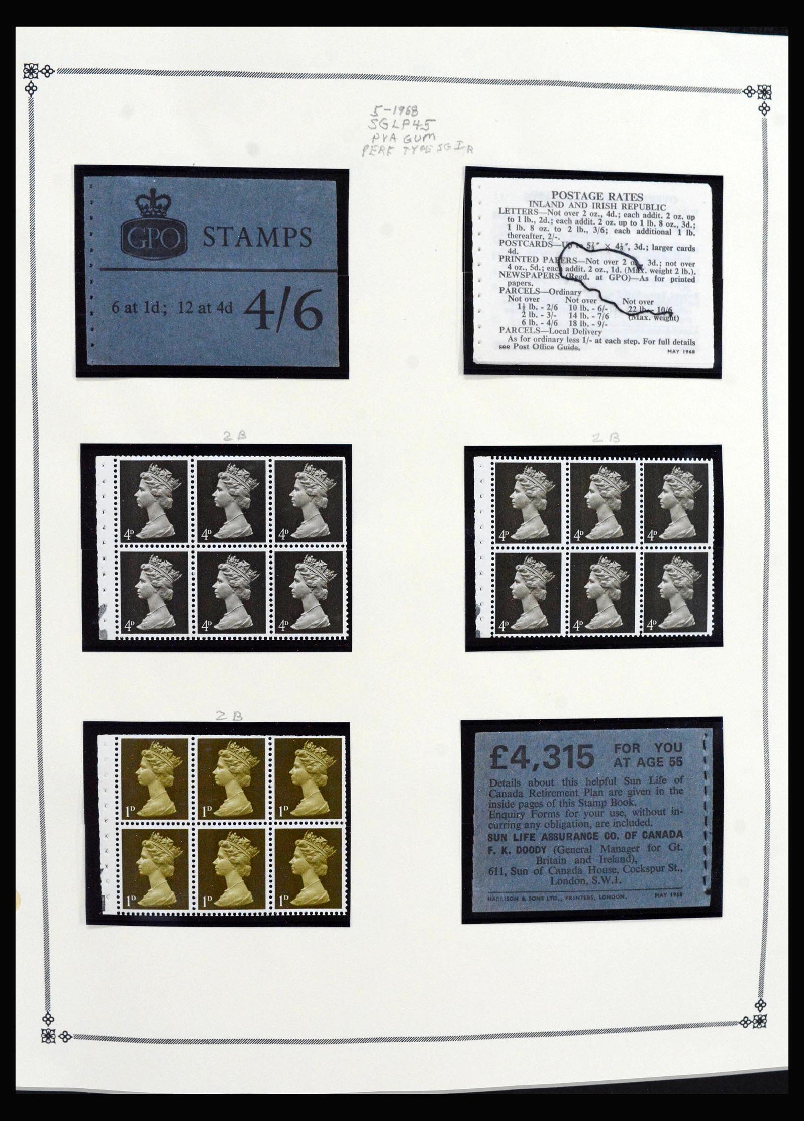 40128 0015 - Postzegelverzameling 40128 Engeland postzegelboekjes 1965-1994.