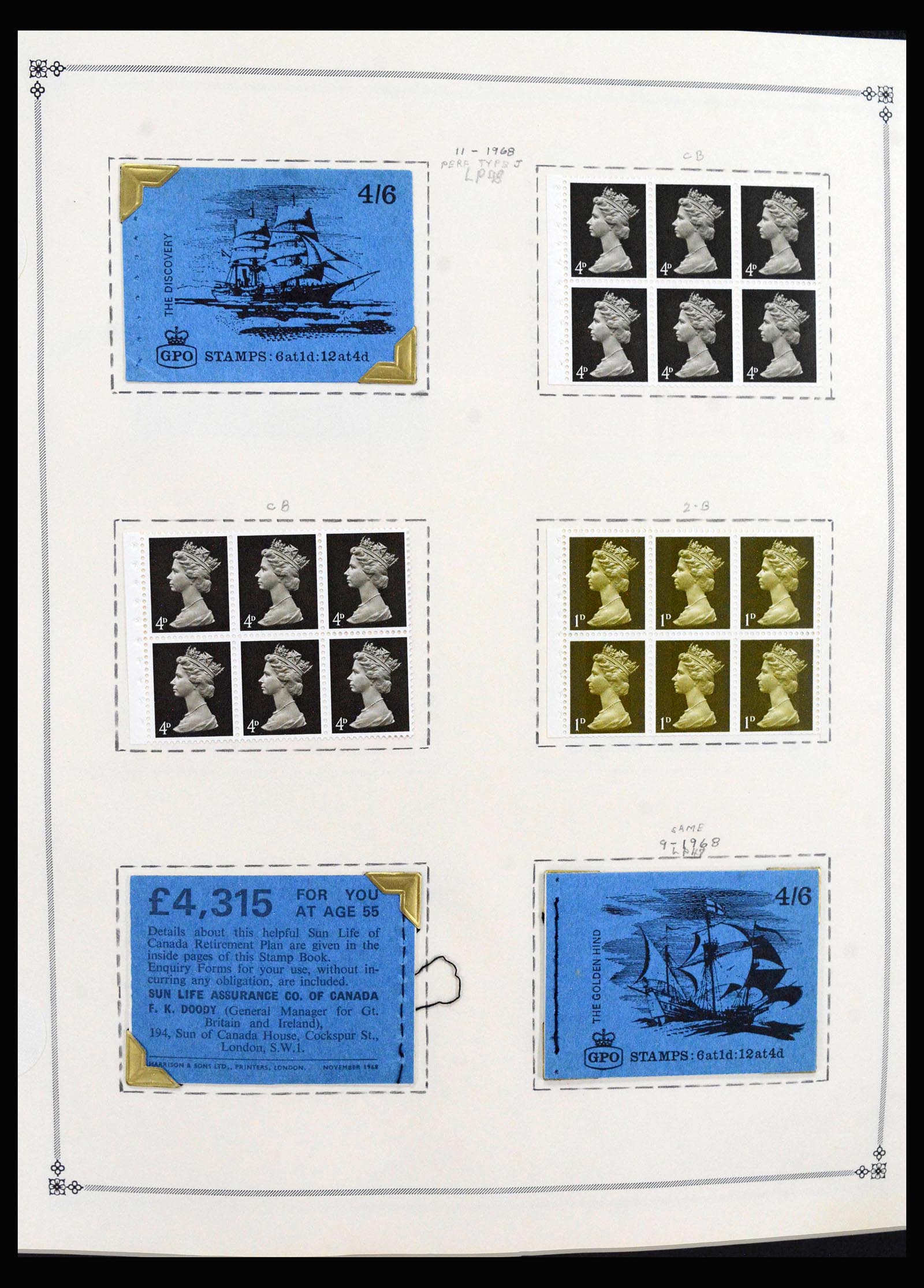 40128 0017 - Postzegelverzameling 40128 Engeland postzegelboekjes 1965-1994.