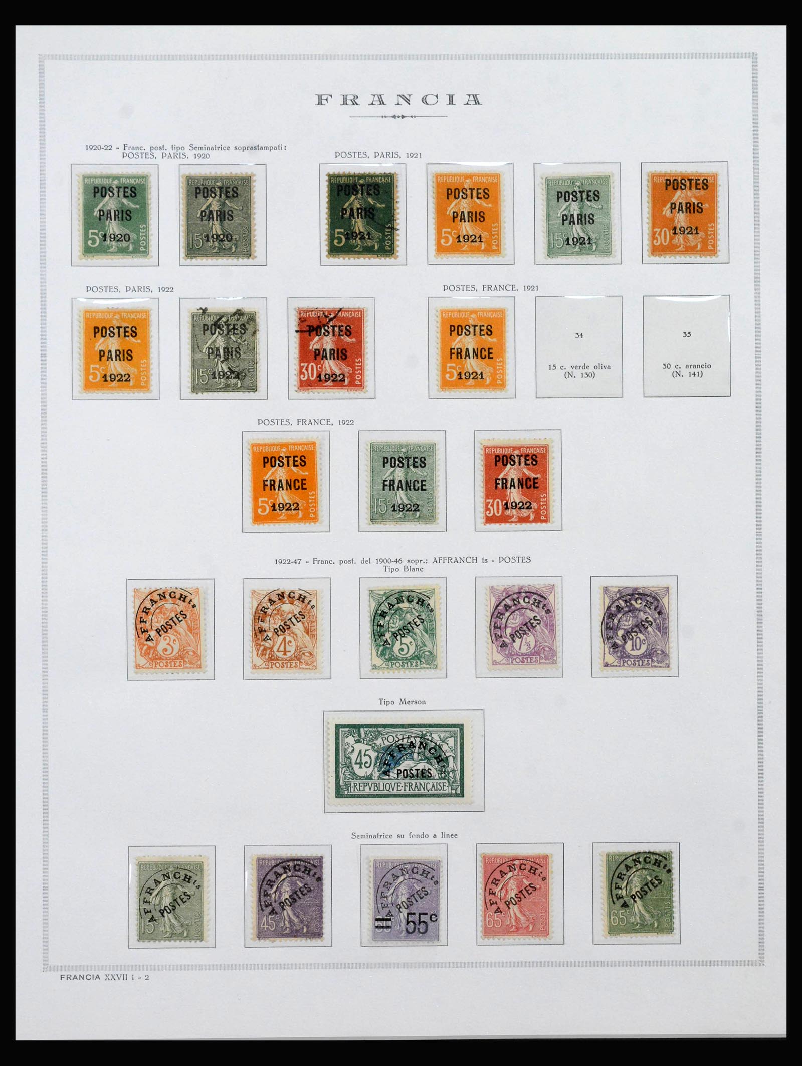 40153 0001 - Stamp collection 40153 France precancels 1920-1992.